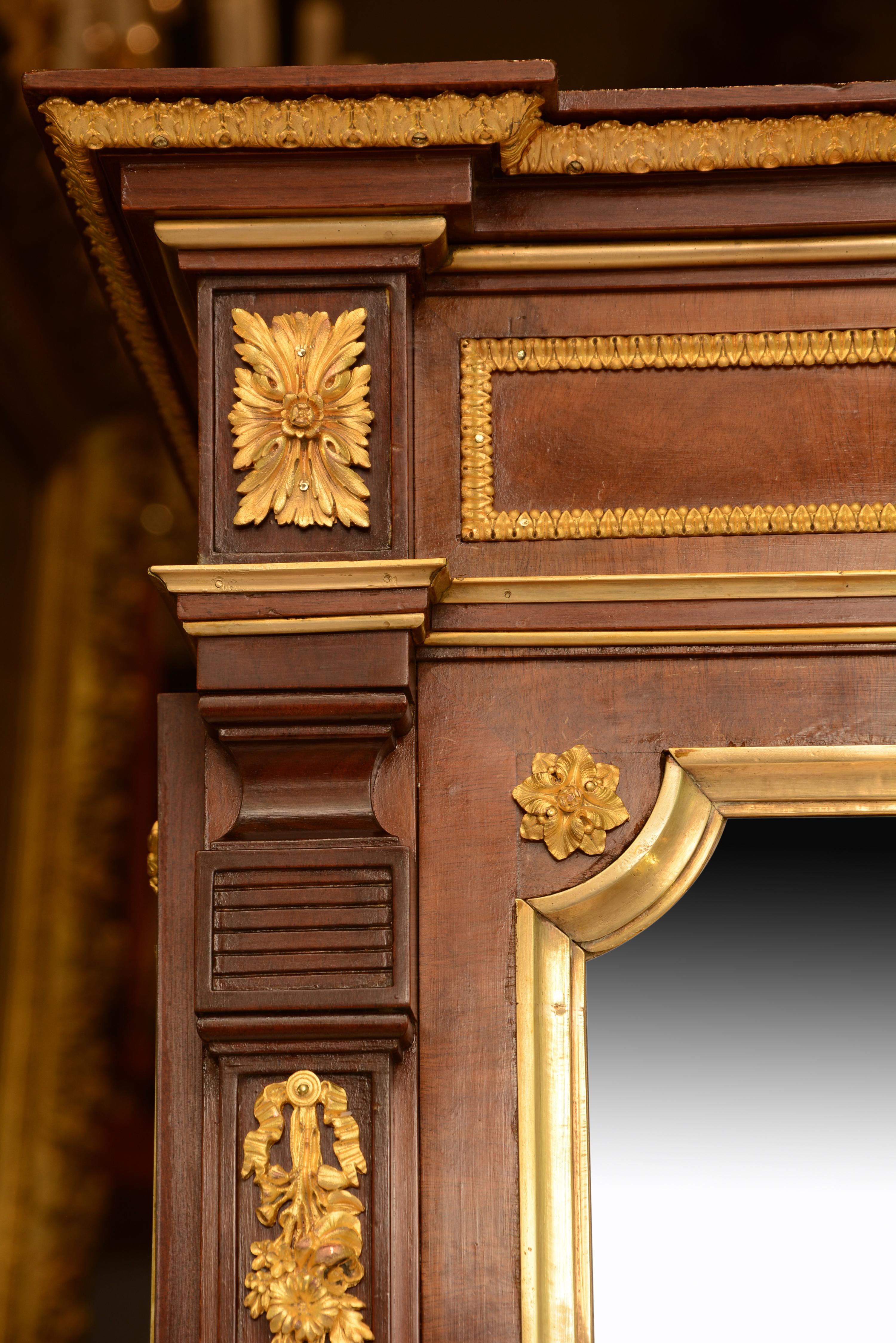 French Louis XVI display cabinet, Mahogany, gilded bronze, glass, France, 19th Century