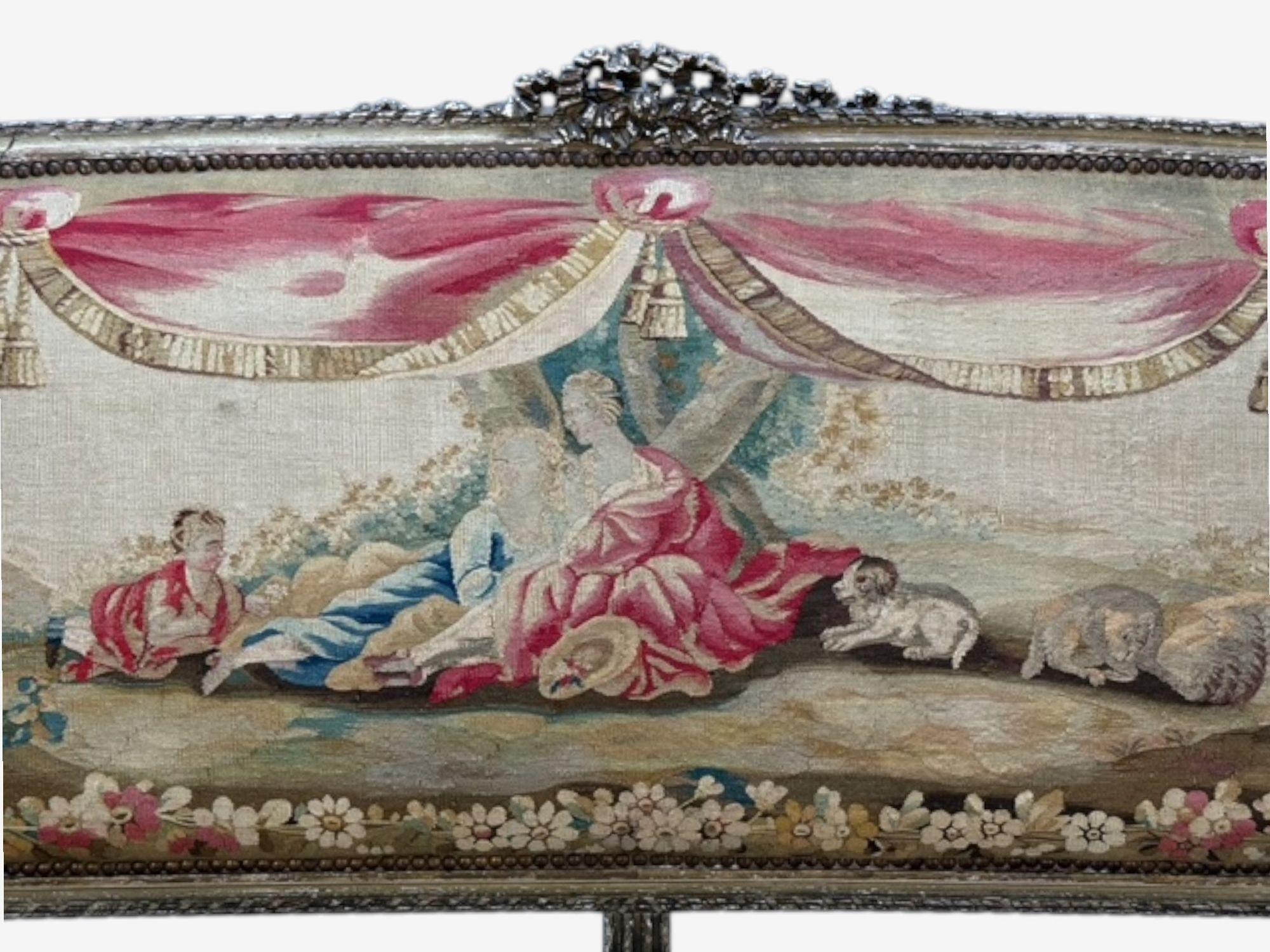 Tapisserie Louis XVI, Wood Distressed, Tapestry, Sofa, France, C.I.C. en vente
