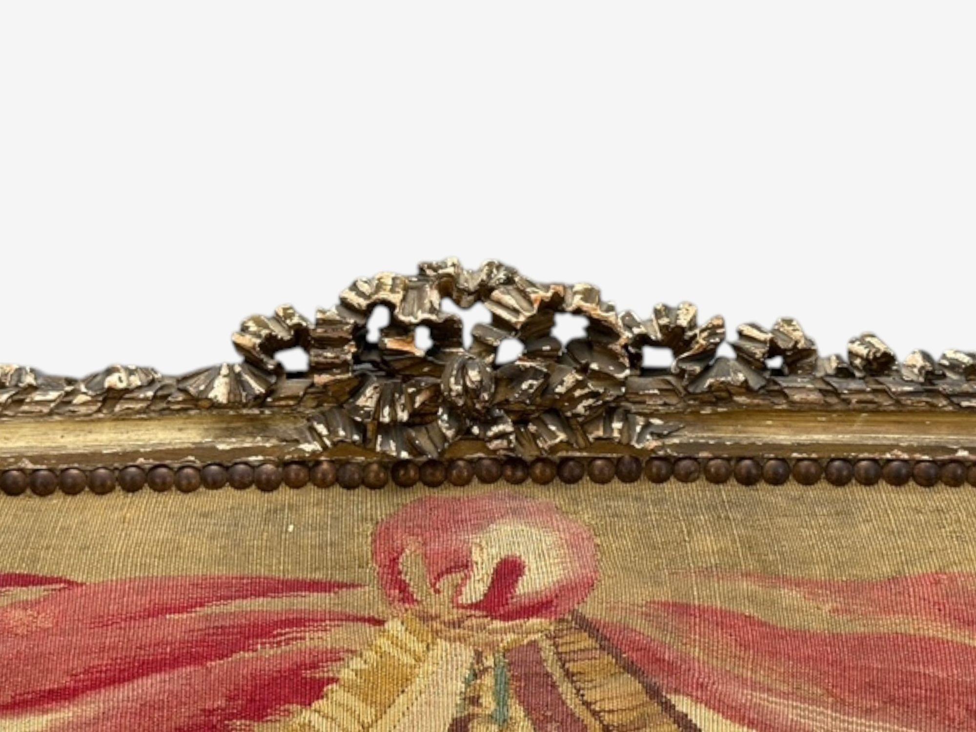 Louis XVI, Wood Distressed, Tapestry, Sofa, France, C.I.C. en vente 1