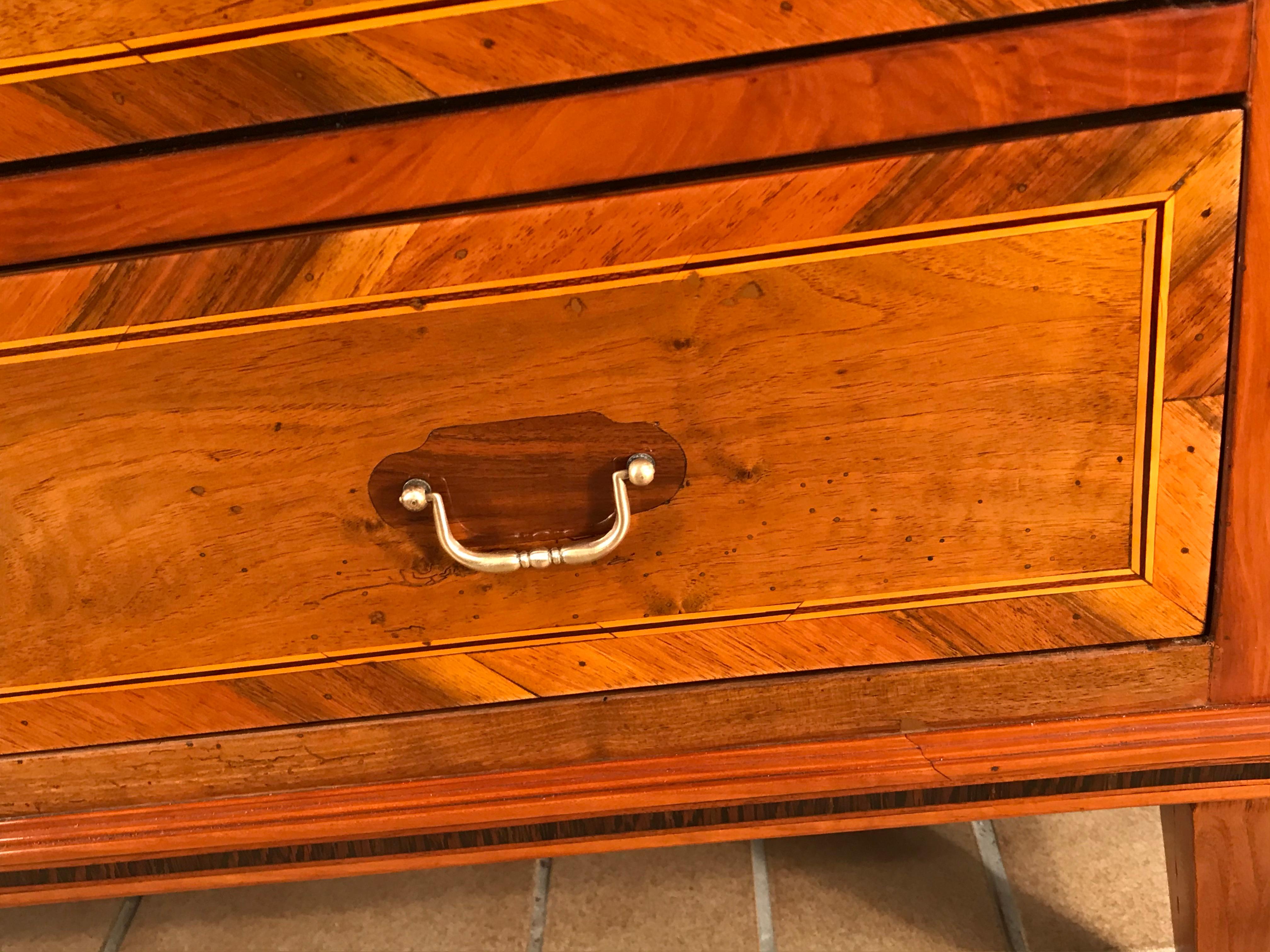 Louis XVI Dresser, South German 1780, Cherry and Walnut Veneer In Good Condition For Sale In Belmont, MA