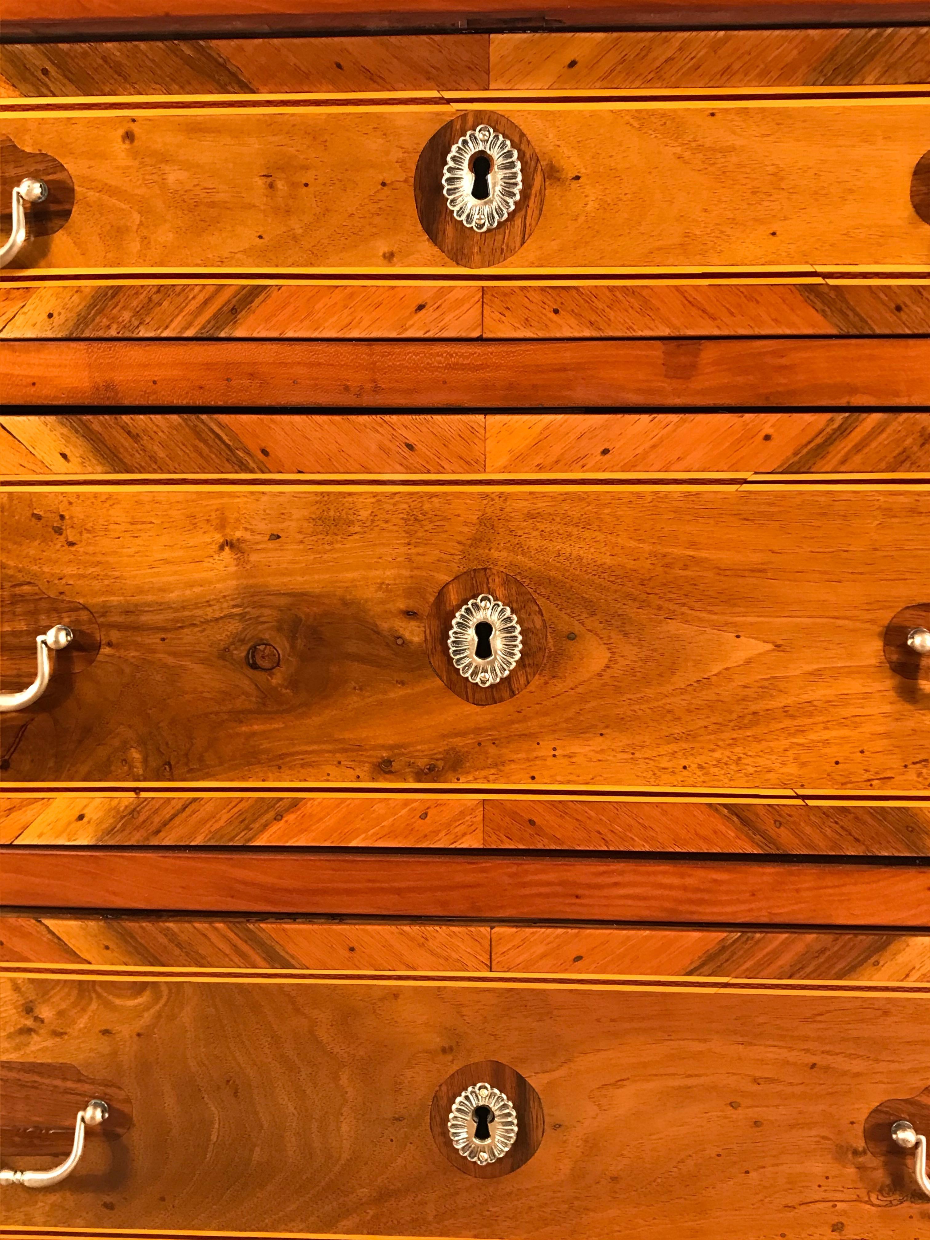 Late 18th Century Louis XVI Dresser, South German 1780, Cherry and Walnut Veneer For Sale