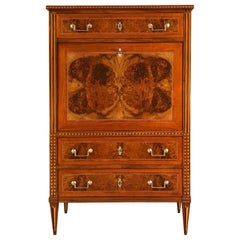 Louis XVI Drop Front Desk, France 1780-1800, Walnut Root Veneer