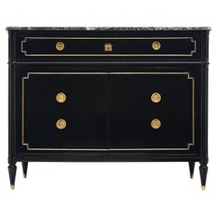 Französischer ebonisierter Scriban-Sekretär im Louis-XVI.-Stil, 1880