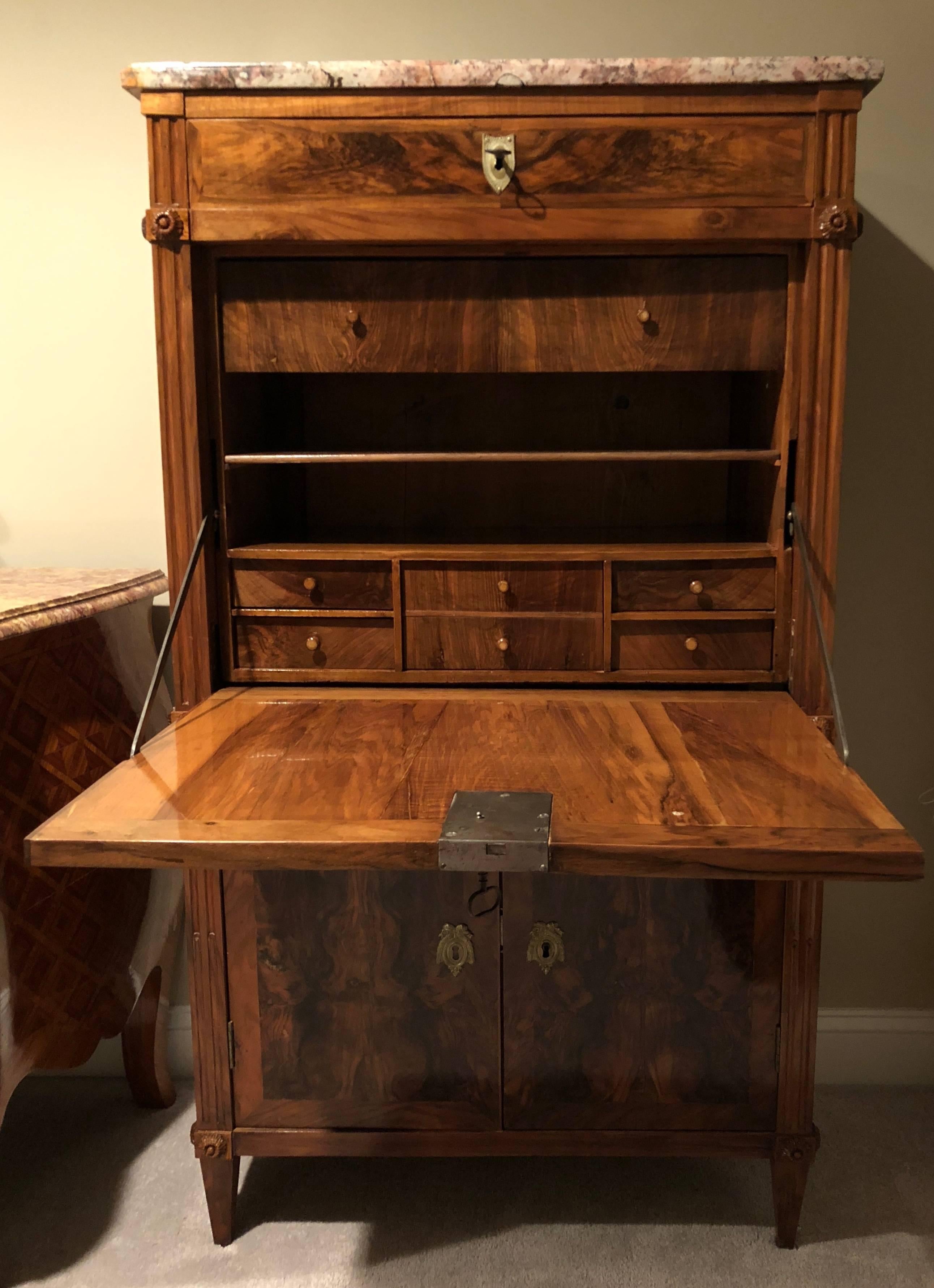 French Louis XVI Fall Top Desk For Sale