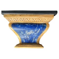 Antique Louis XVI Faux Blue Marble and Gilt Painted Bracket