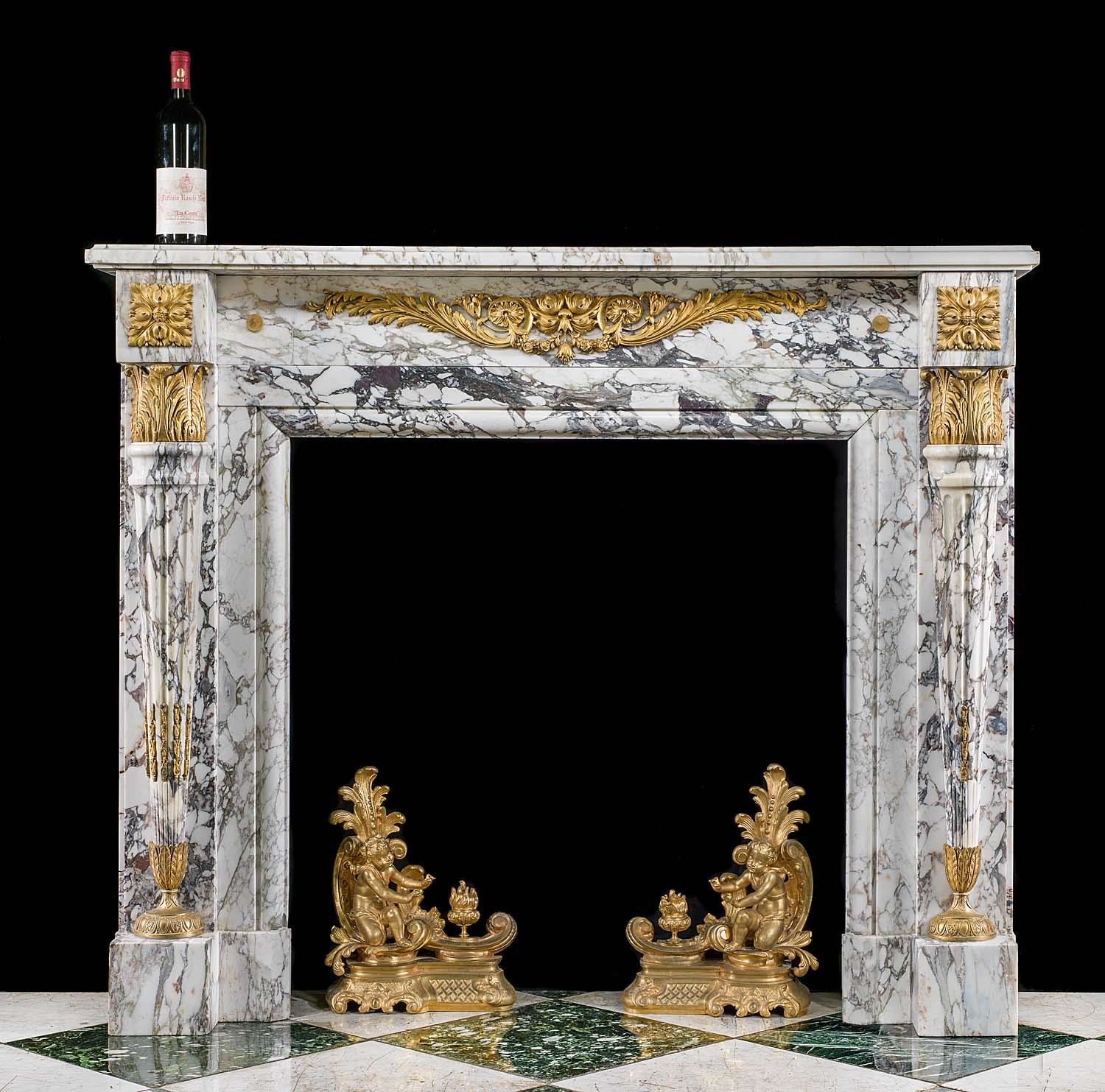 19th Century Louis XVI Fireplace in Breche Violette Marble