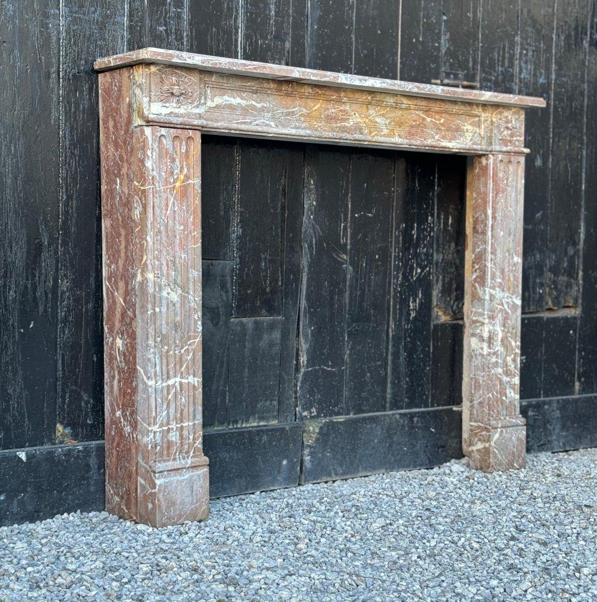 Louis XVI fireplace in Ardennes Gray Marble 

Hearth dimensions: 81 x 84 cm