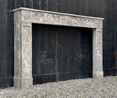 Louis XVI Fireplace In Gray Ardennes Marble, 18th Century
