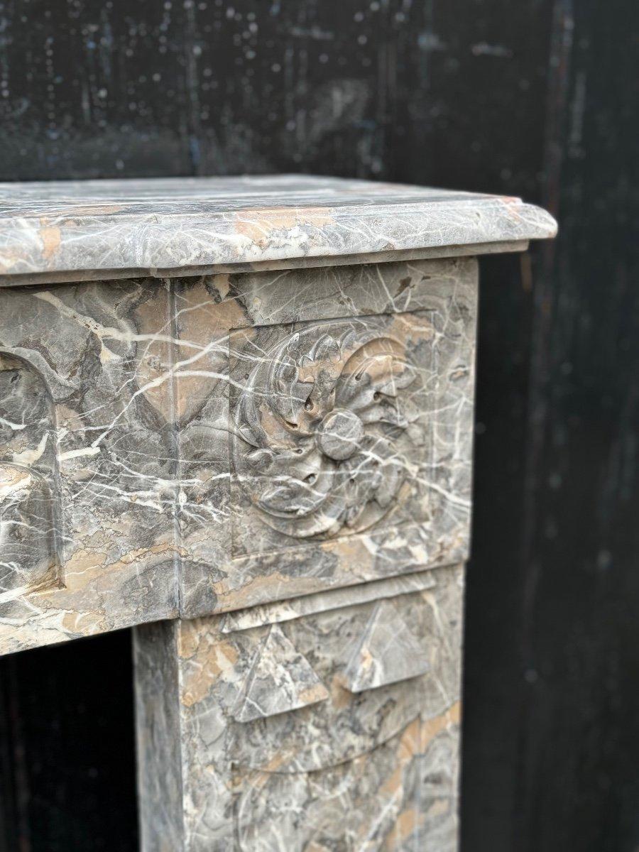 Louis XVI Fireplace In Gray Ardennes Marble, 18th Century In Excellent Condition For Sale In Honnelles, WHT