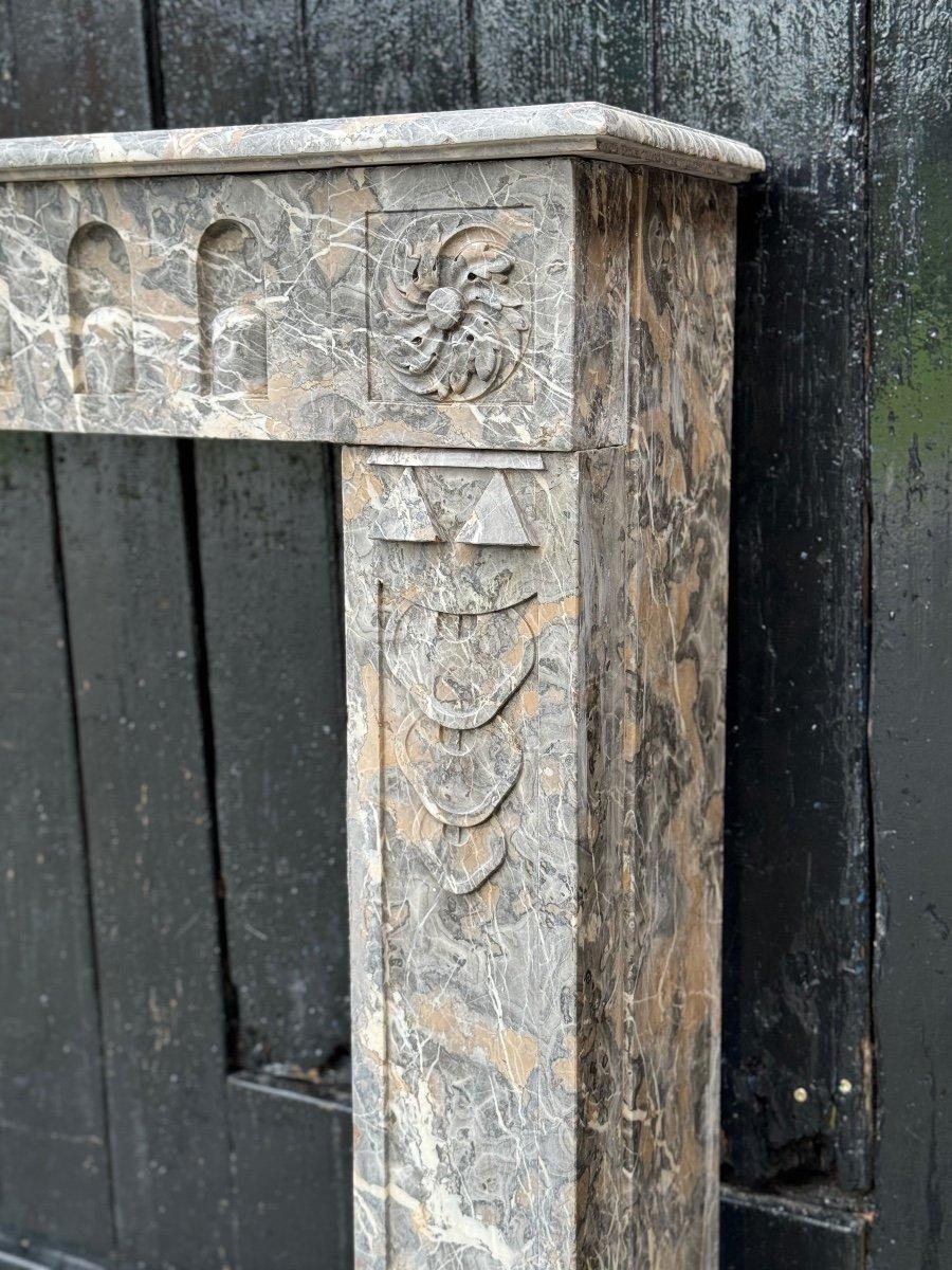 18th Century and Earlier Louis XVI Fireplace In Gray Ardennes Marble, 18th Century For Sale