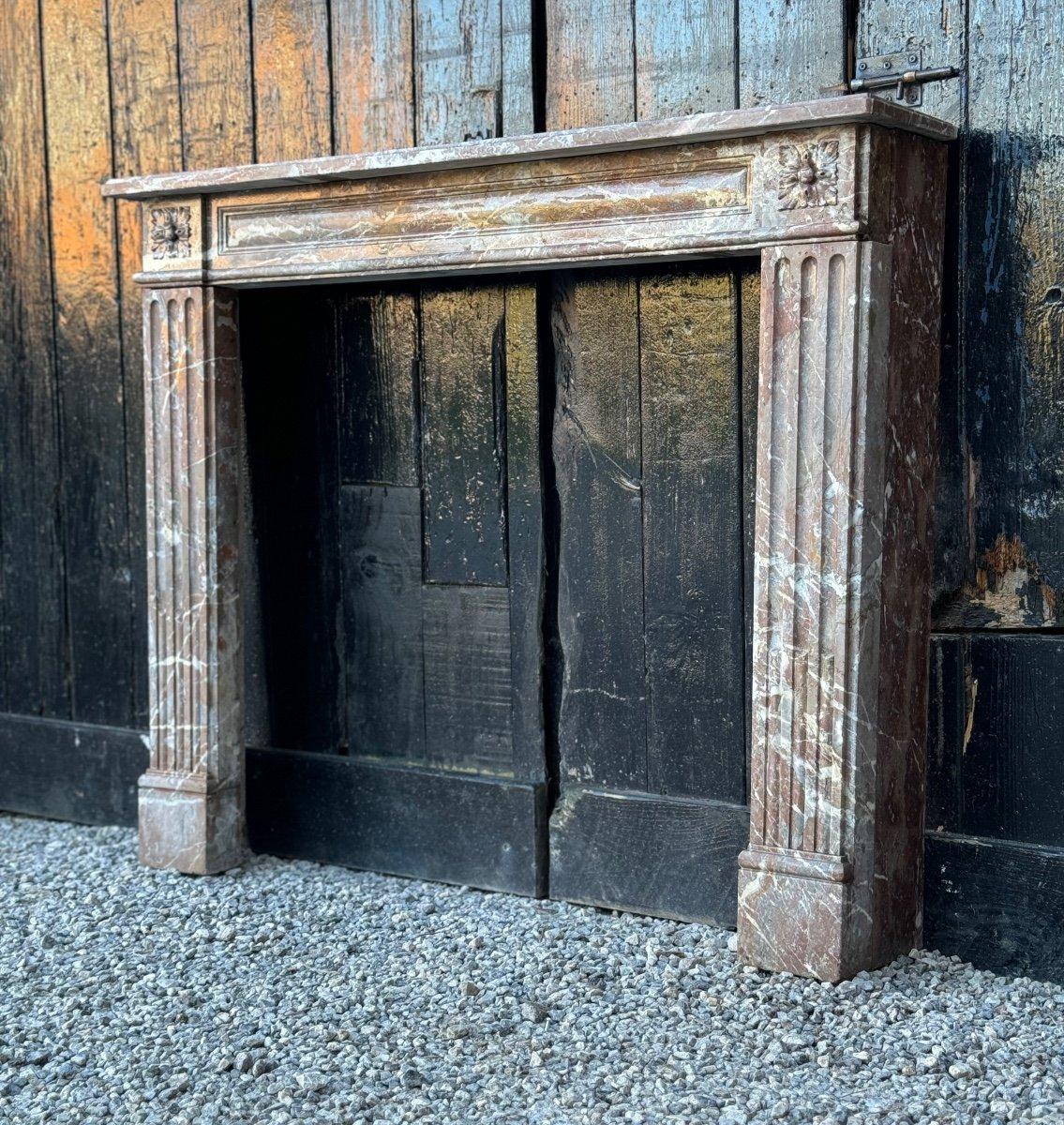 Louis XVI Fireplace In Gray Ardennes Marble 18th Century For Sale 2