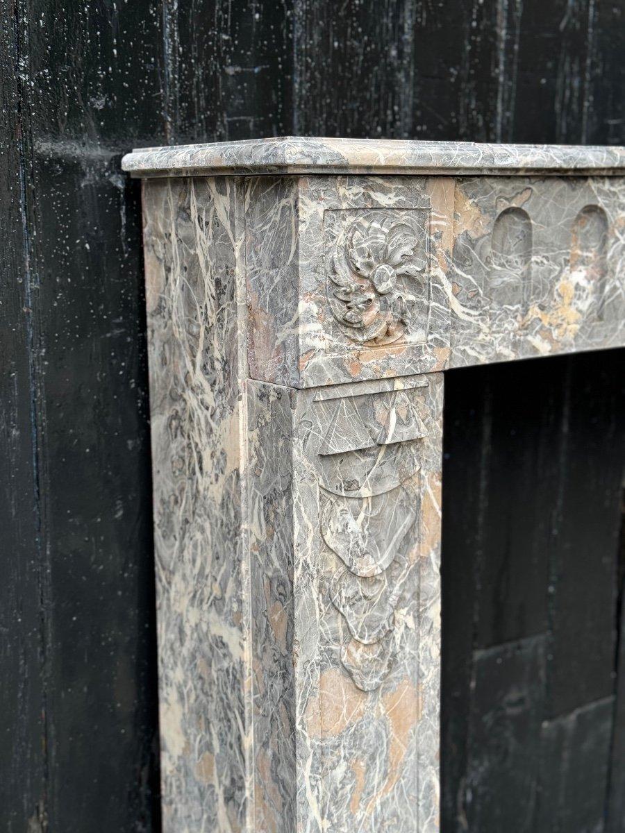 Louis XVI Fireplace In Gray Ardennes Marble, 18th Century For Sale 2