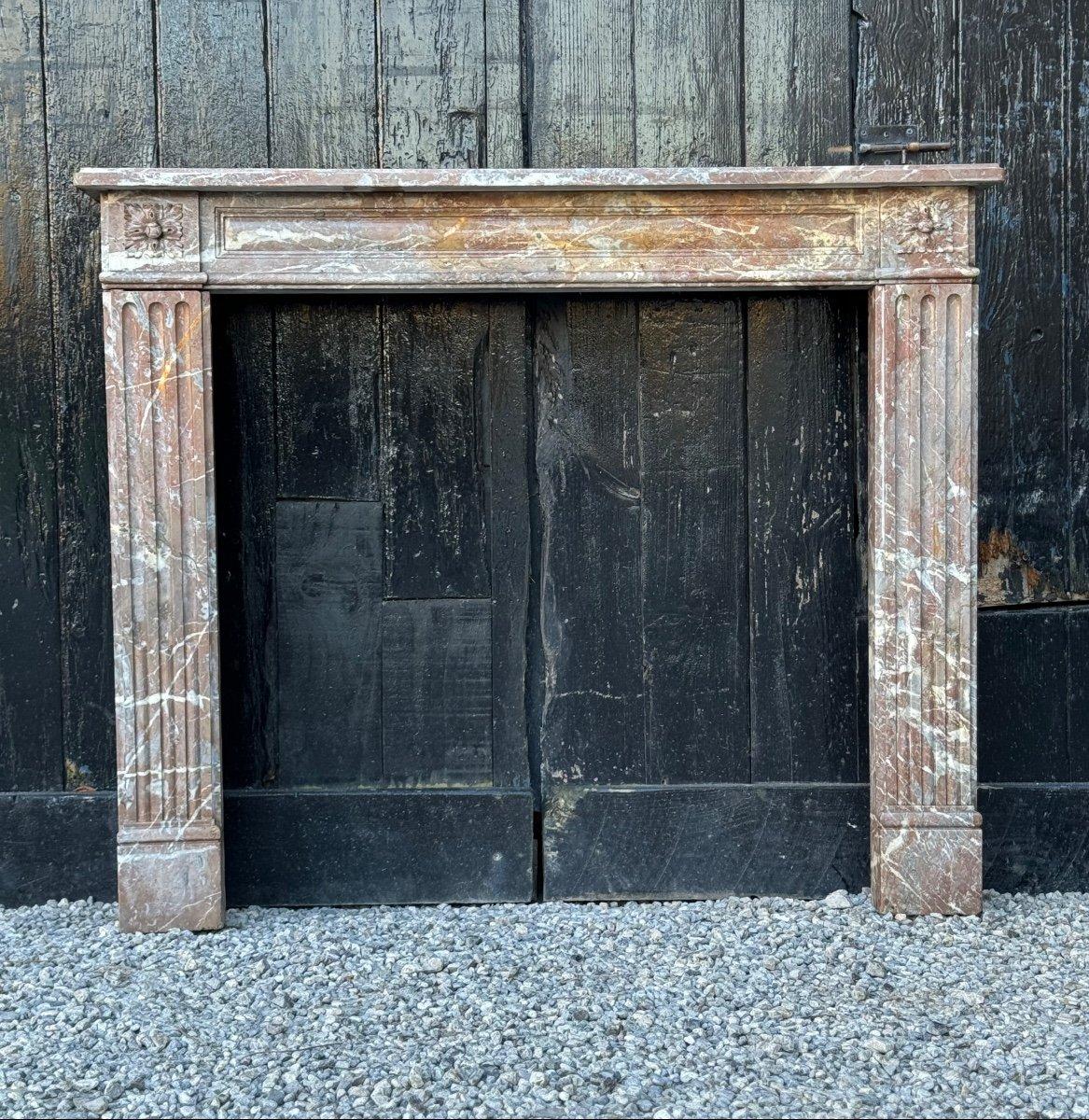 Louis XVI Fireplace In Gray Ardennes Marble 18th Century For Sale 3