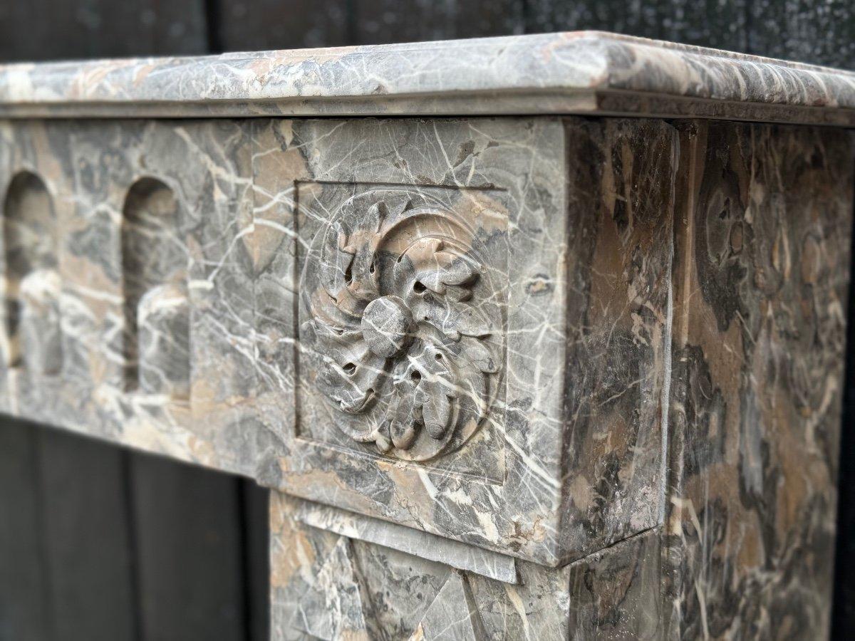 Louis XVI Fireplace In Gray Ardennes Marble, 18th Century For Sale 4