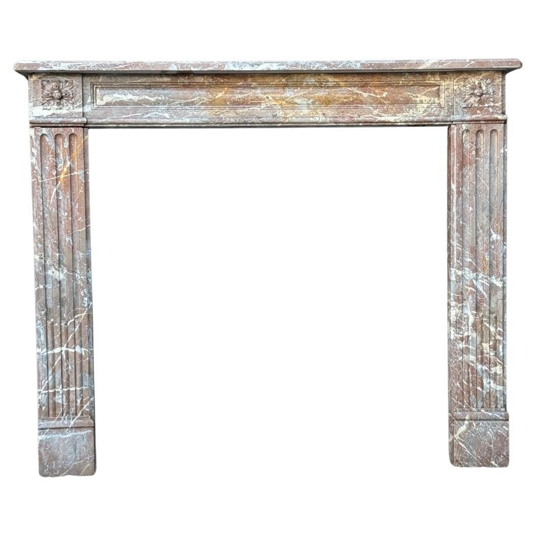 Louis XVI Fireplace In Gray Ardennes Marble 18th Century