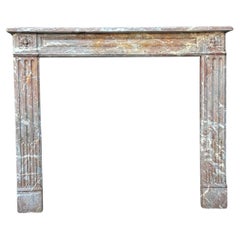 Louis XVI Fireplace In Gray Ardennes Marble 18th Century