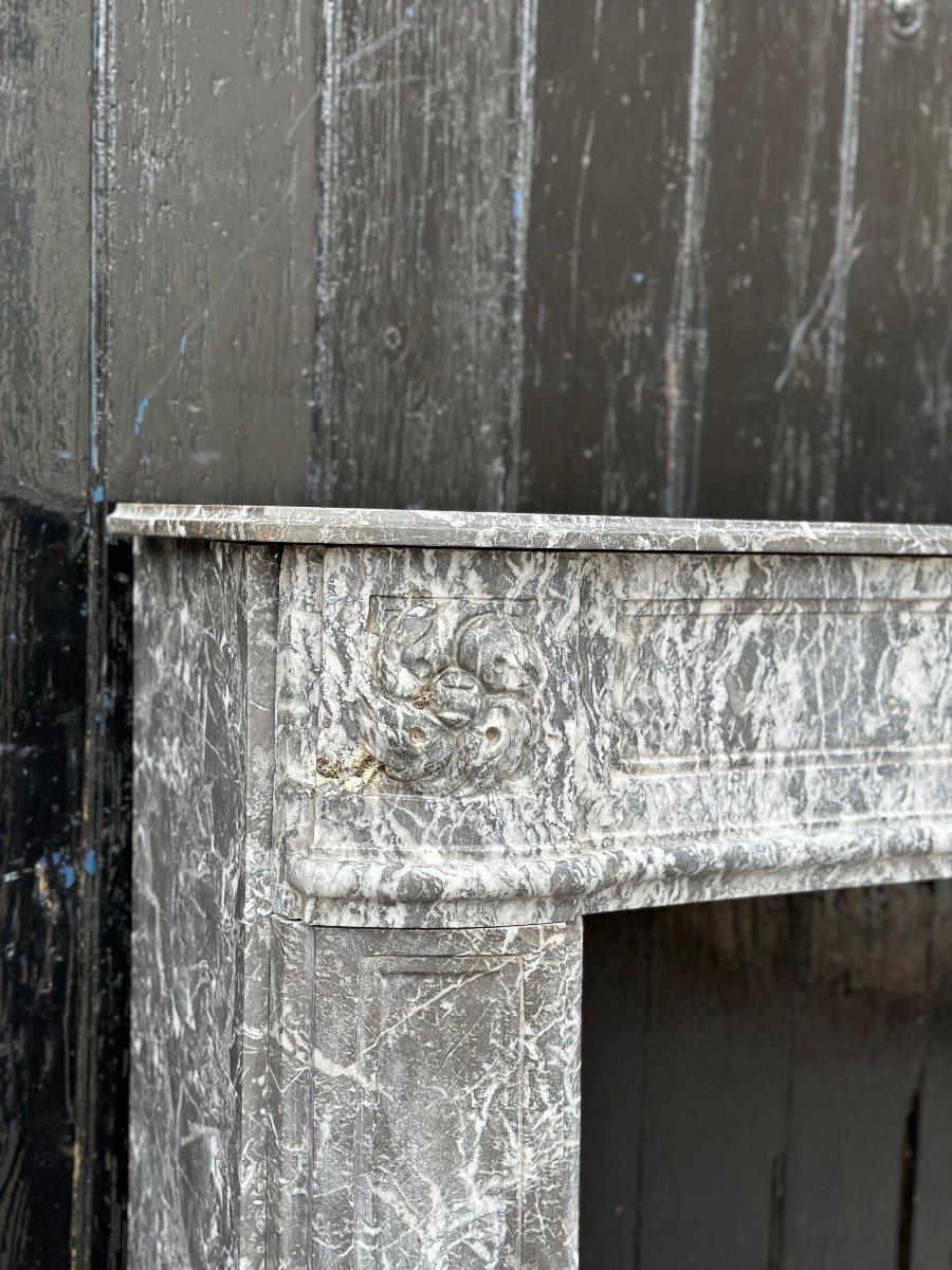 French Louis XVI Fireplace In Gray Marble Saint Anne, Eighteenth Century For Sale