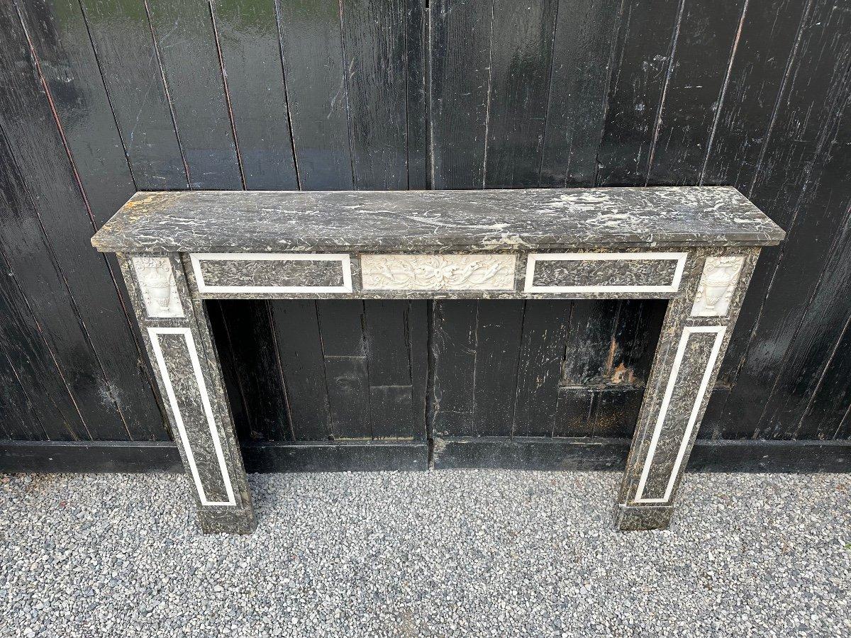 Louis XVI Fireplace In Gray Saint Anne And Statuary White Marble Circa 1800 For Sale 4