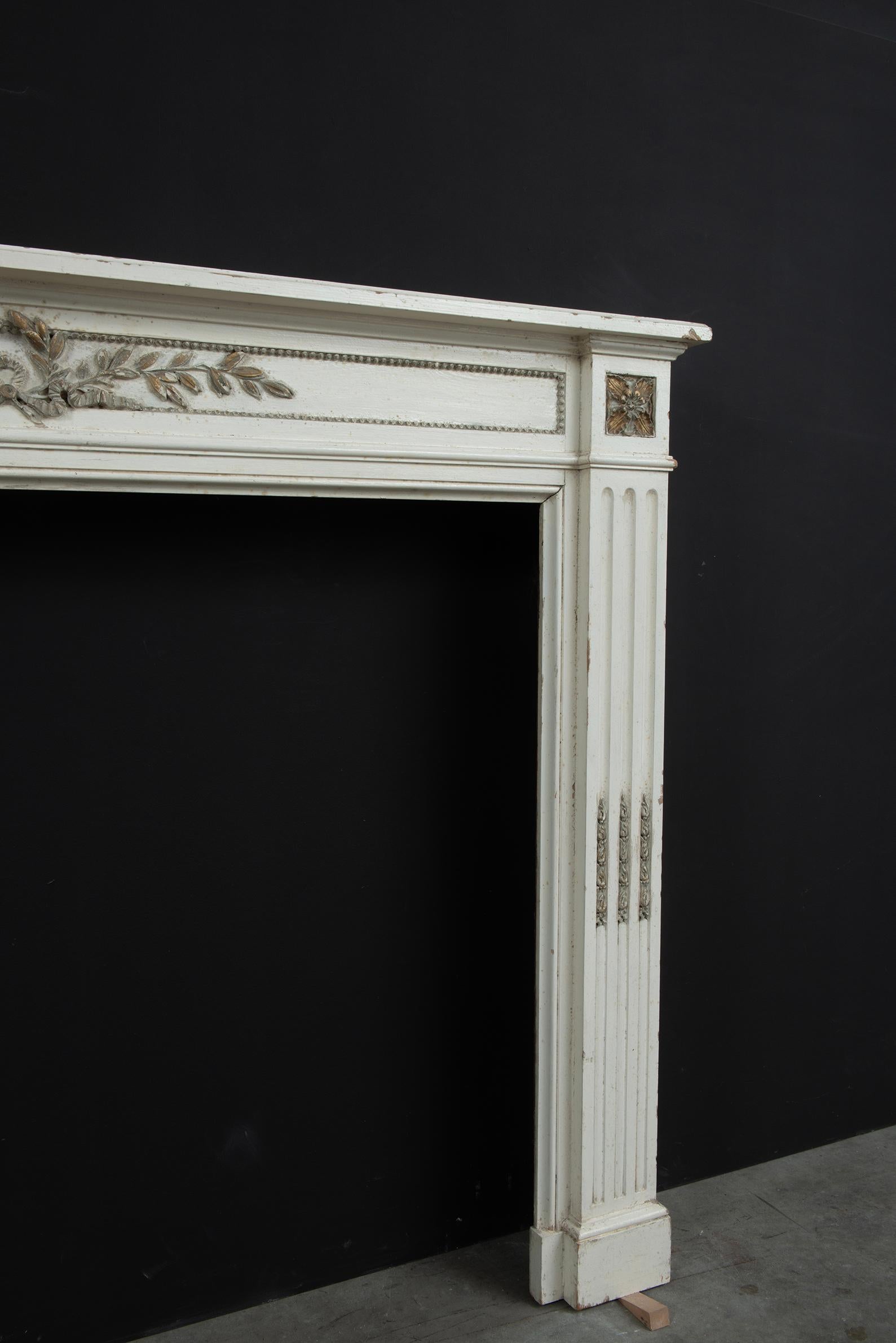 Louis XVI Fireplace Mantel in Wood For Sale 14