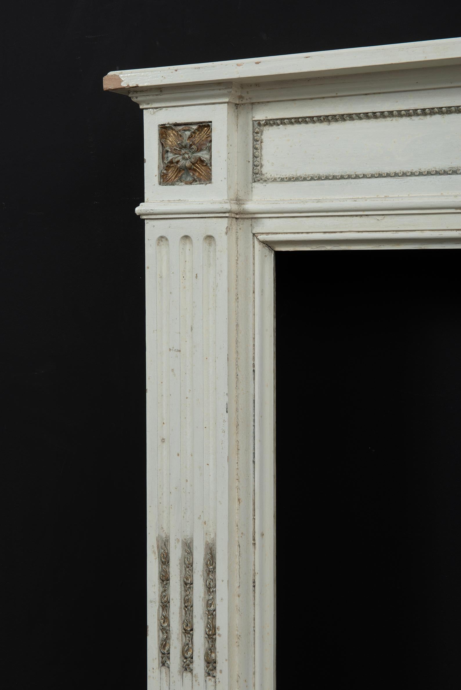 20th Century Louis XVI Fireplace Mantel in Wood For Sale