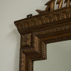 Specchio a figura intera in stile Luigi XVI, cornice in legno intagliato scuro, Francia, anni ’80 del XIX secolo