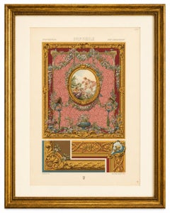 Panneau décoratif floral « Louis XVI », chromolithographie de Racinet, Paris, vers 1873