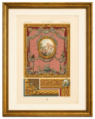 Louis XVI Floral Decorative Panel Chromolithograph by Racinet, Paris, c.1873, view 2