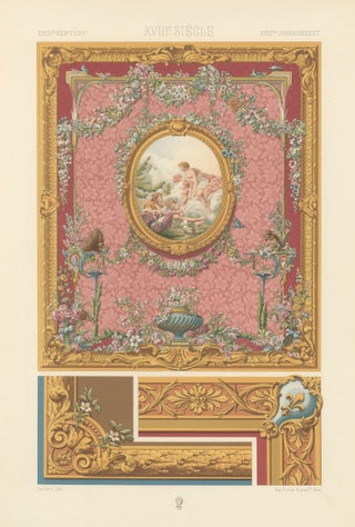 Louis XVI Floral Decorative Panel Chromolithograph by Racinet, Paris, c.1873, view 3