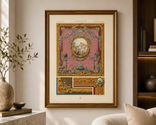 Louis XVI Floral Decorative Panel Chromolithograph by Racinet, Paris, c.1873, view 9