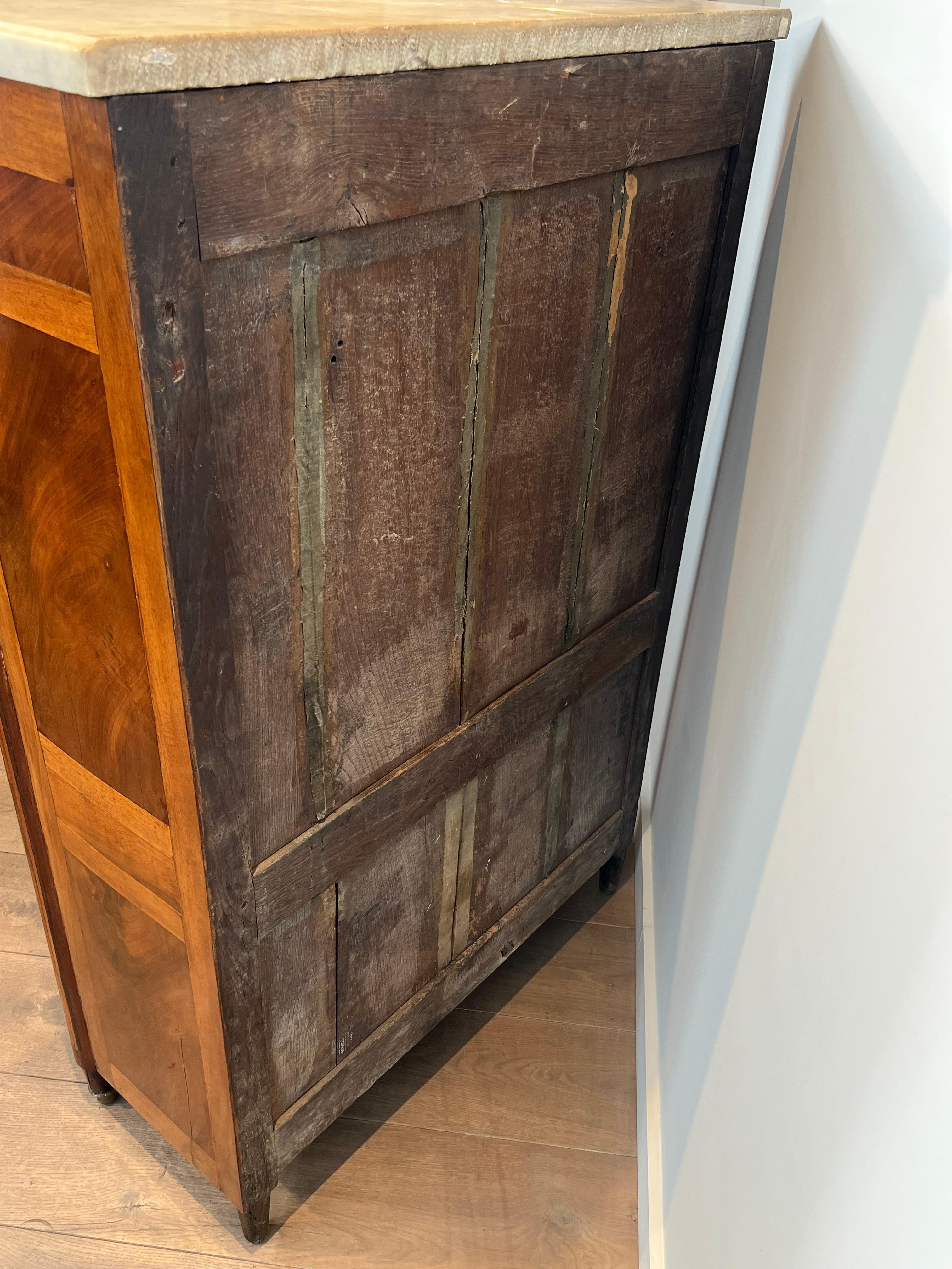 Segretaria pieghevole Luigi XVI in intarsio e marmo di Carrara in vendita 13