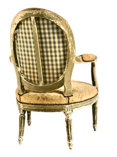 Louis XVI French Armchair with Upholstery, 18th Century