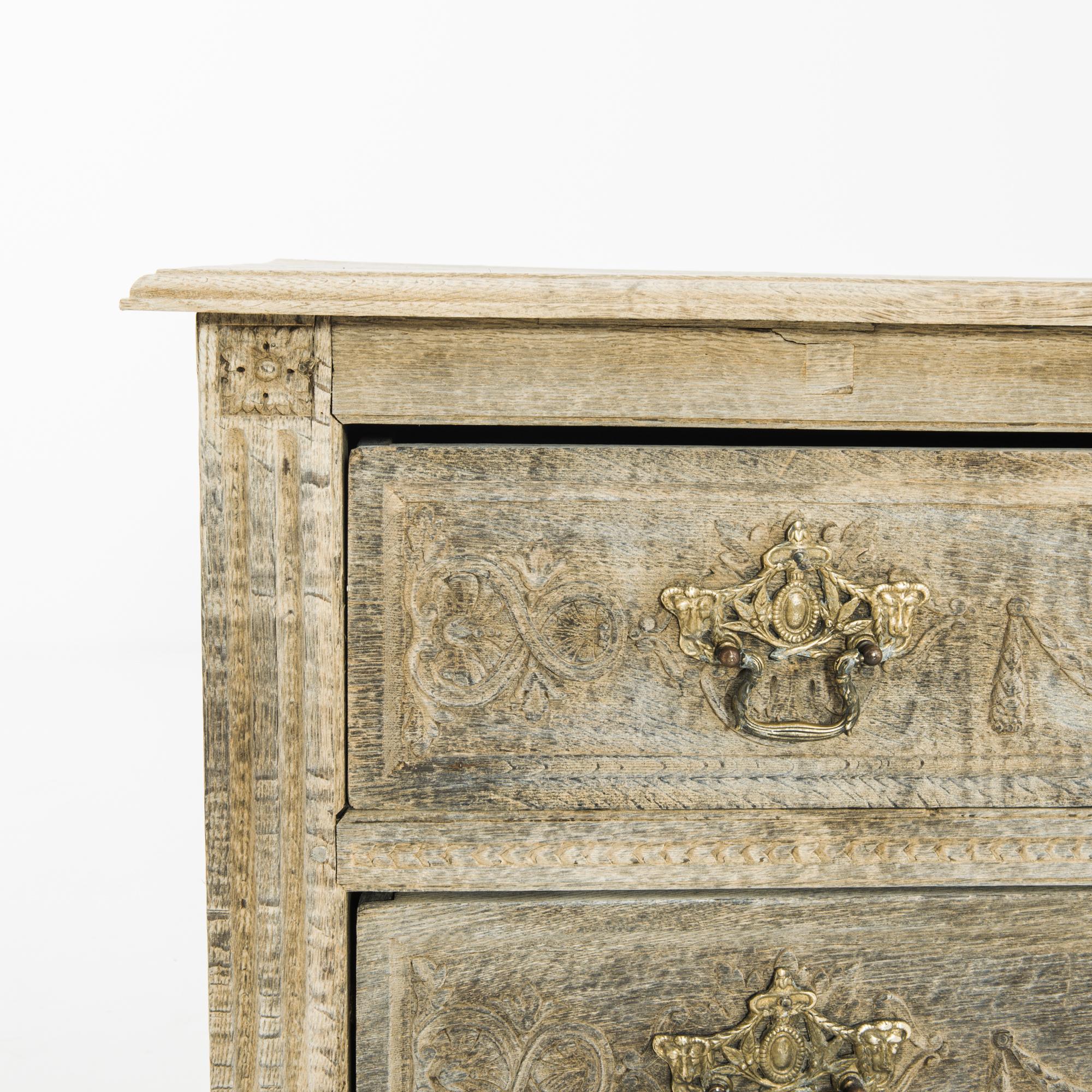 Louis XVI French Bleached Oak Drawer Chest In Good Condition In High Point, NC