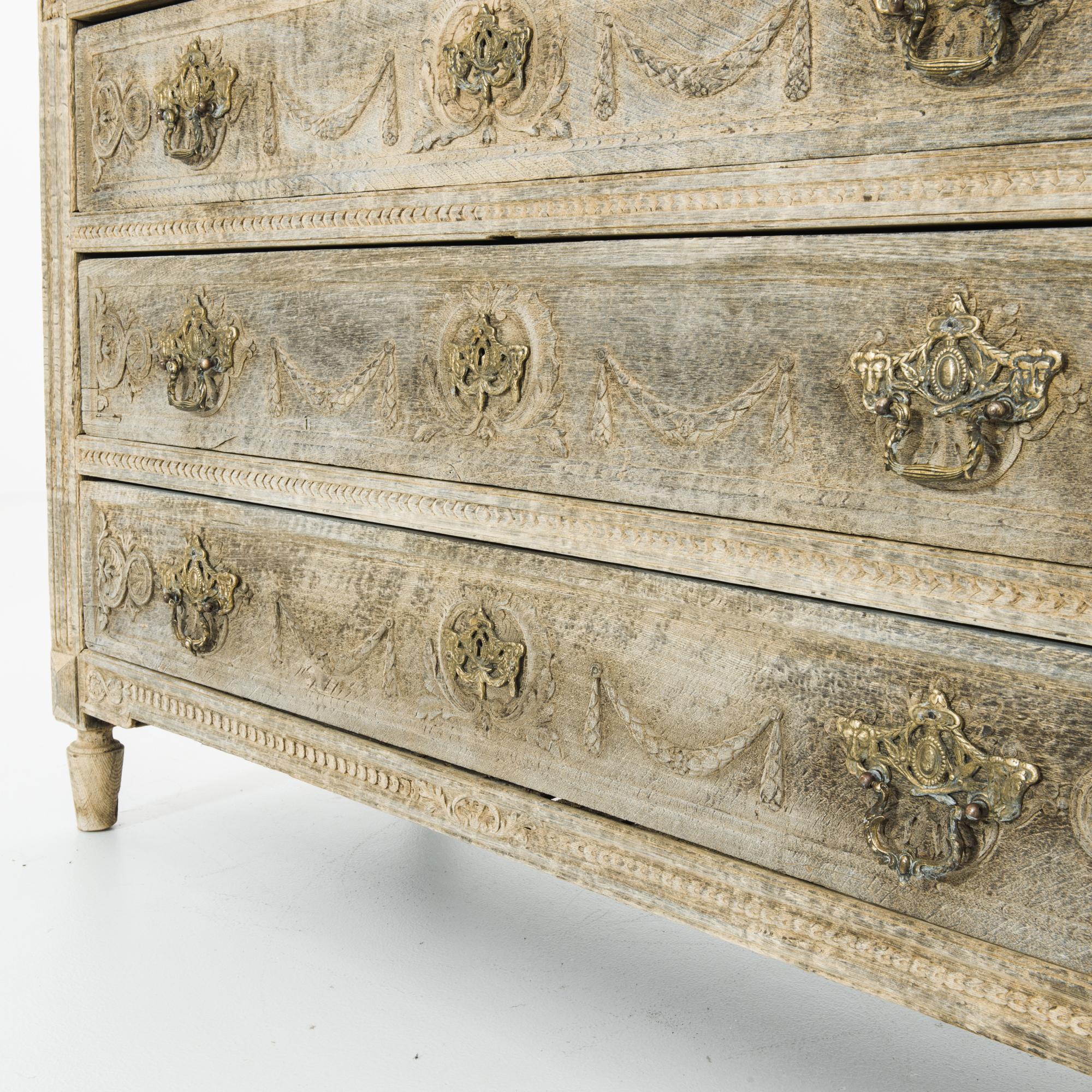 Louis XVI French Bleached Oak Drawer Chest 2