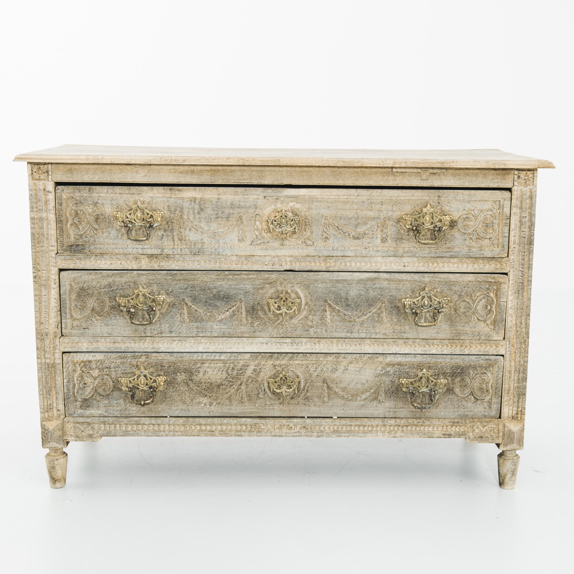 Louis XVI French Bleached Oak Drawer Chest 3
