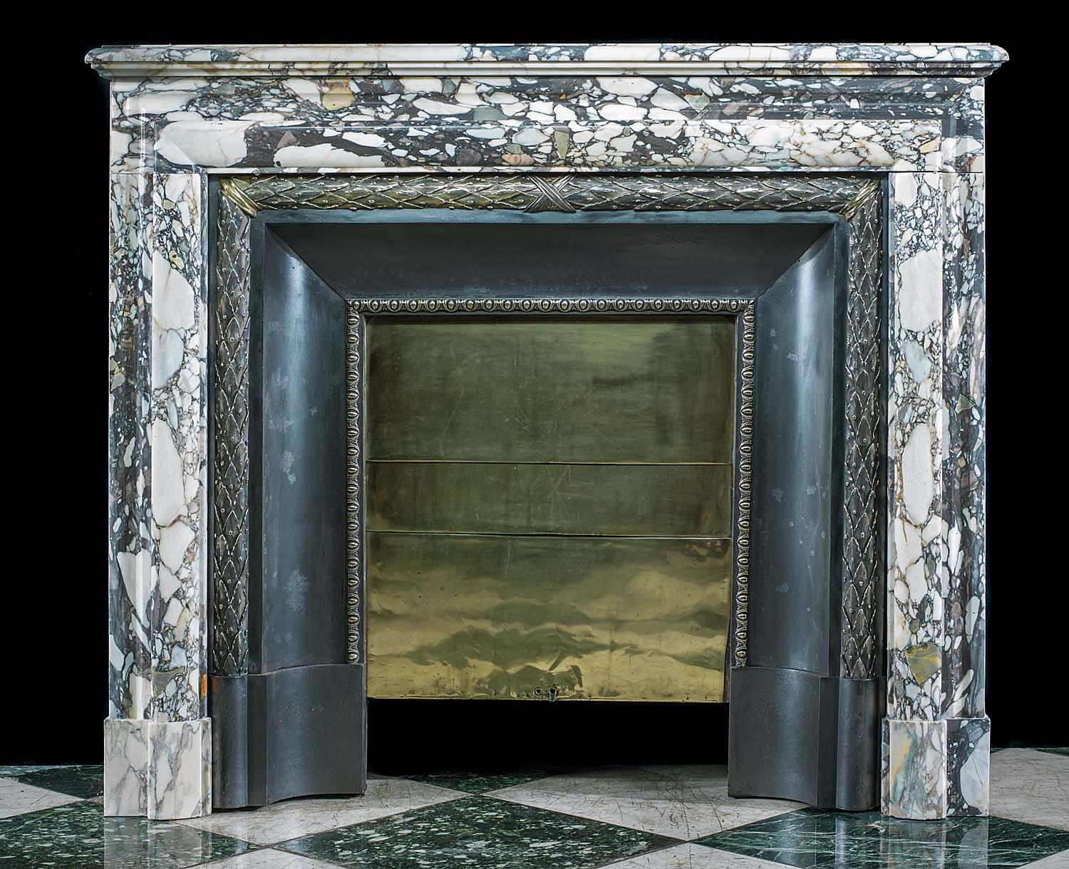Louis XVI French Breche Violette Marble Fireplace In Good Condition In London, GB