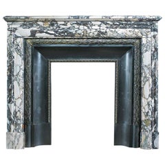 Antique Louis XVI French Breche Violette Marble Fireplace