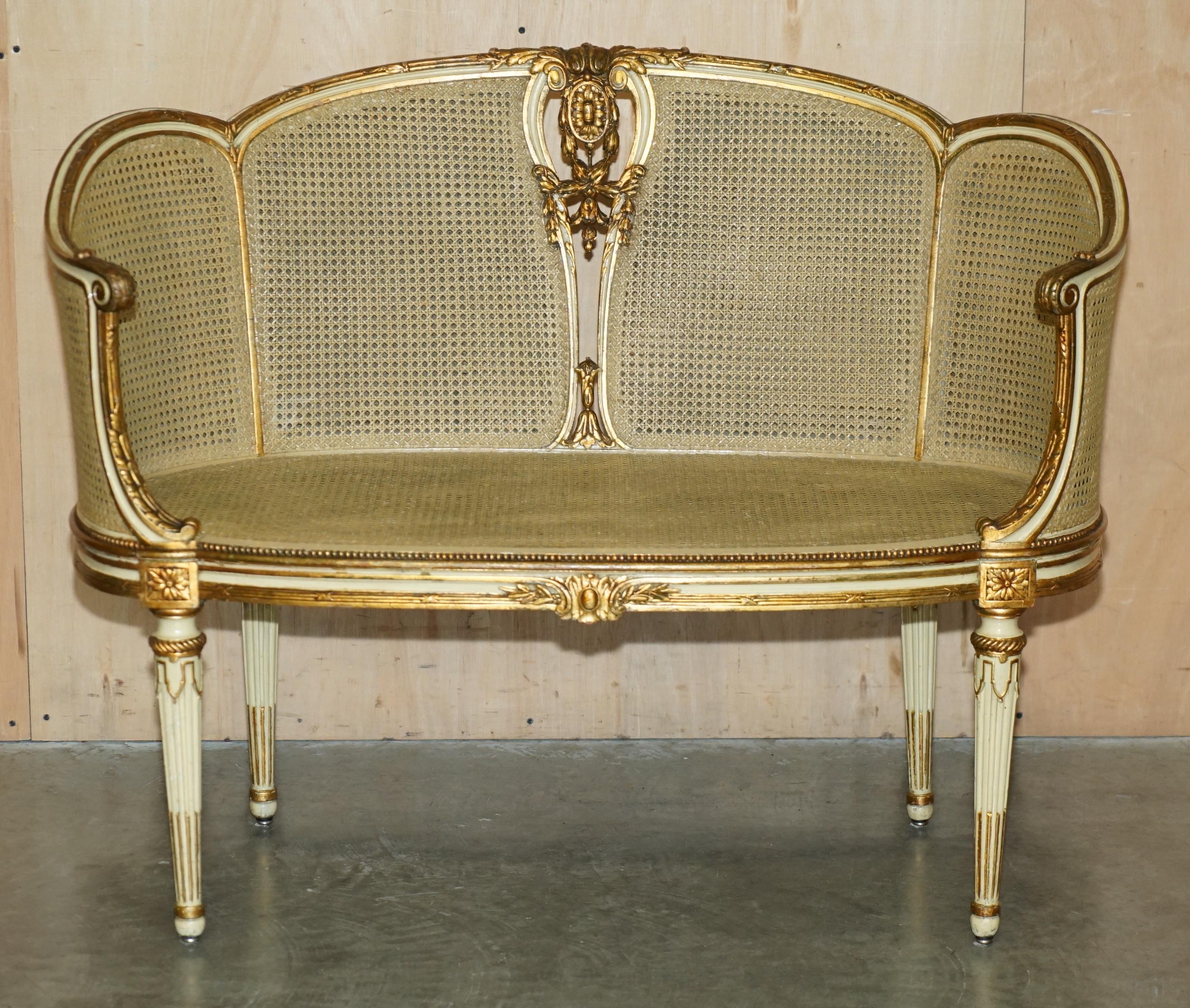 Royal House Antiques

Royal House Antiques is delighted to offer for sale this exceptional sublime Louis XVI French Carved Giltwood and double Caned Bergère Window seat or Settee 

Please note the delivery fee listed is just a guide, it covers