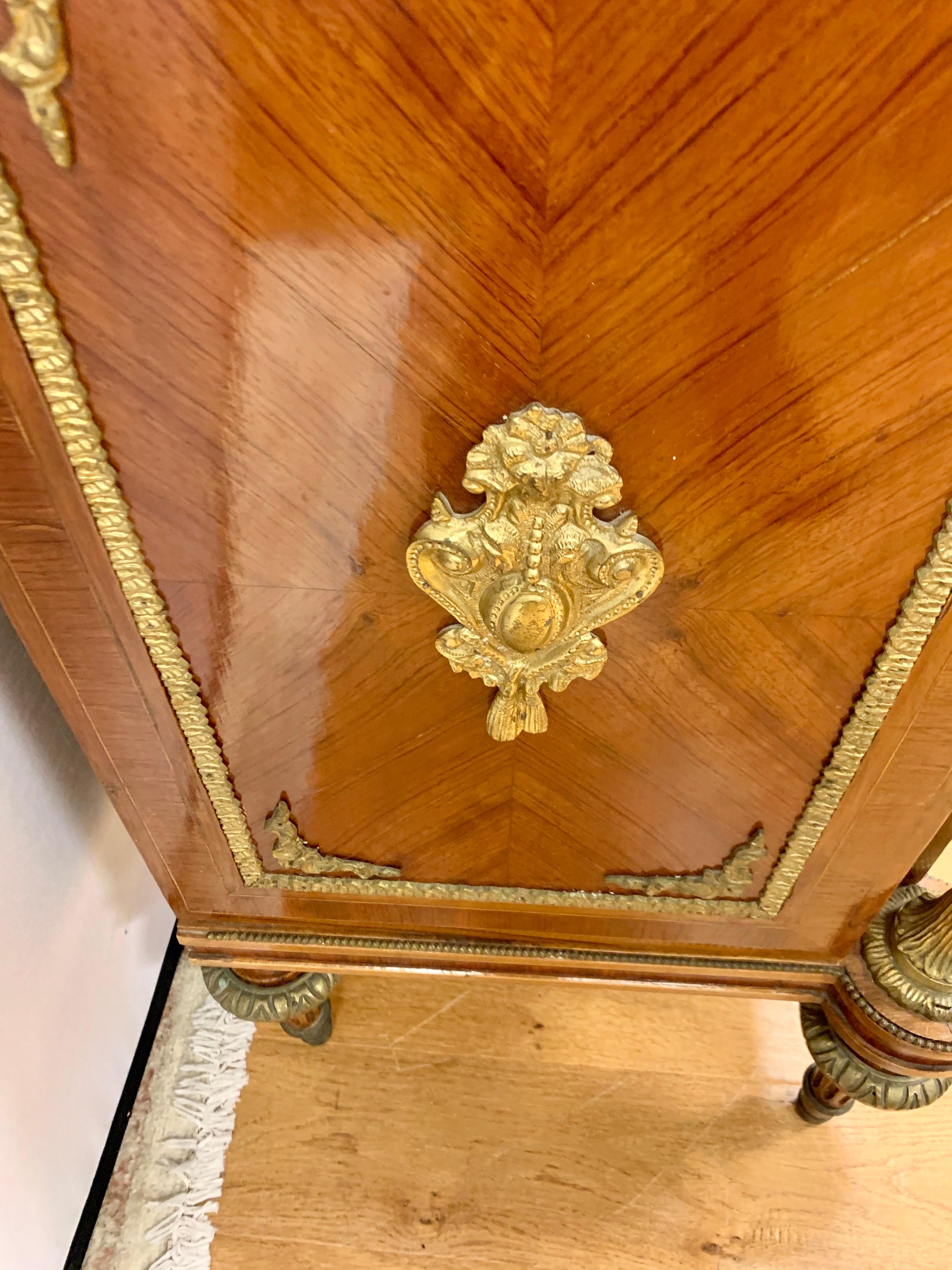 Louis XVI French Chest Commode with Bronze Ormolu Figural Mounts and Marbletop 10