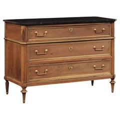 Louis XVI French Commode w/the Original Marble & Brass Trim, 19th C.