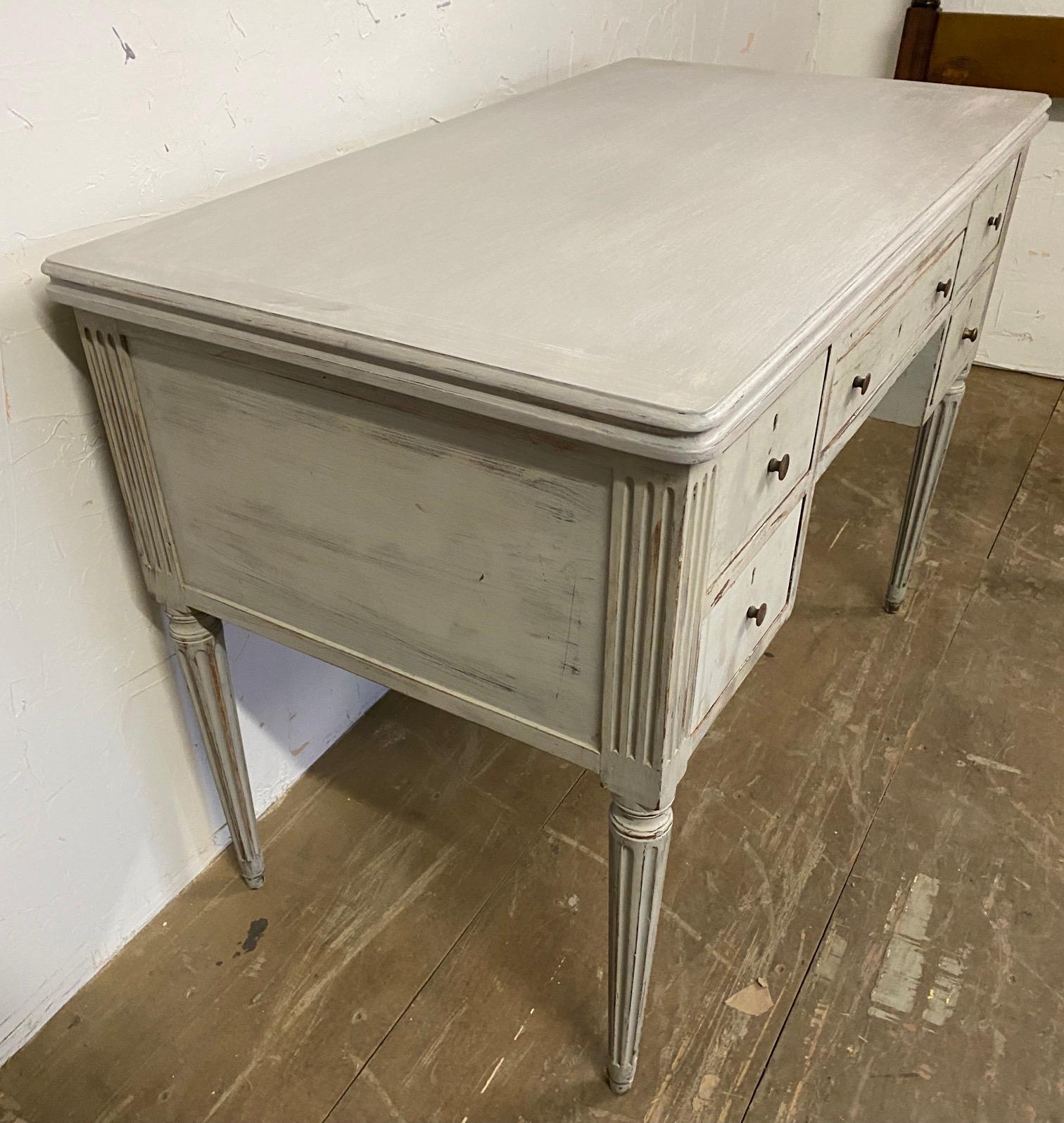 19th Century Louis XVI French Country Style Painted Desk