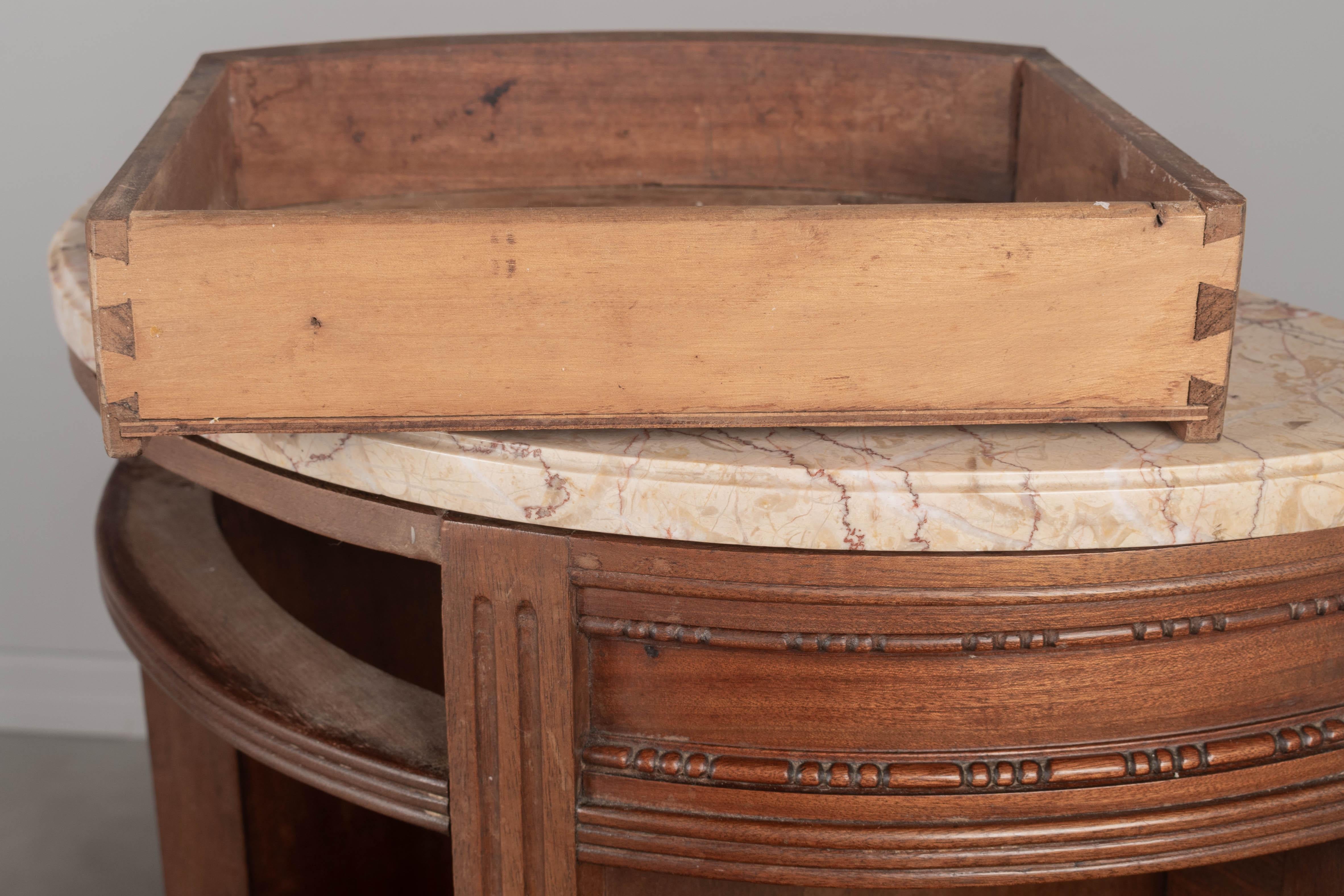 Louis XVI French Demilune Side Tables or Nightstands, a Pair 5
