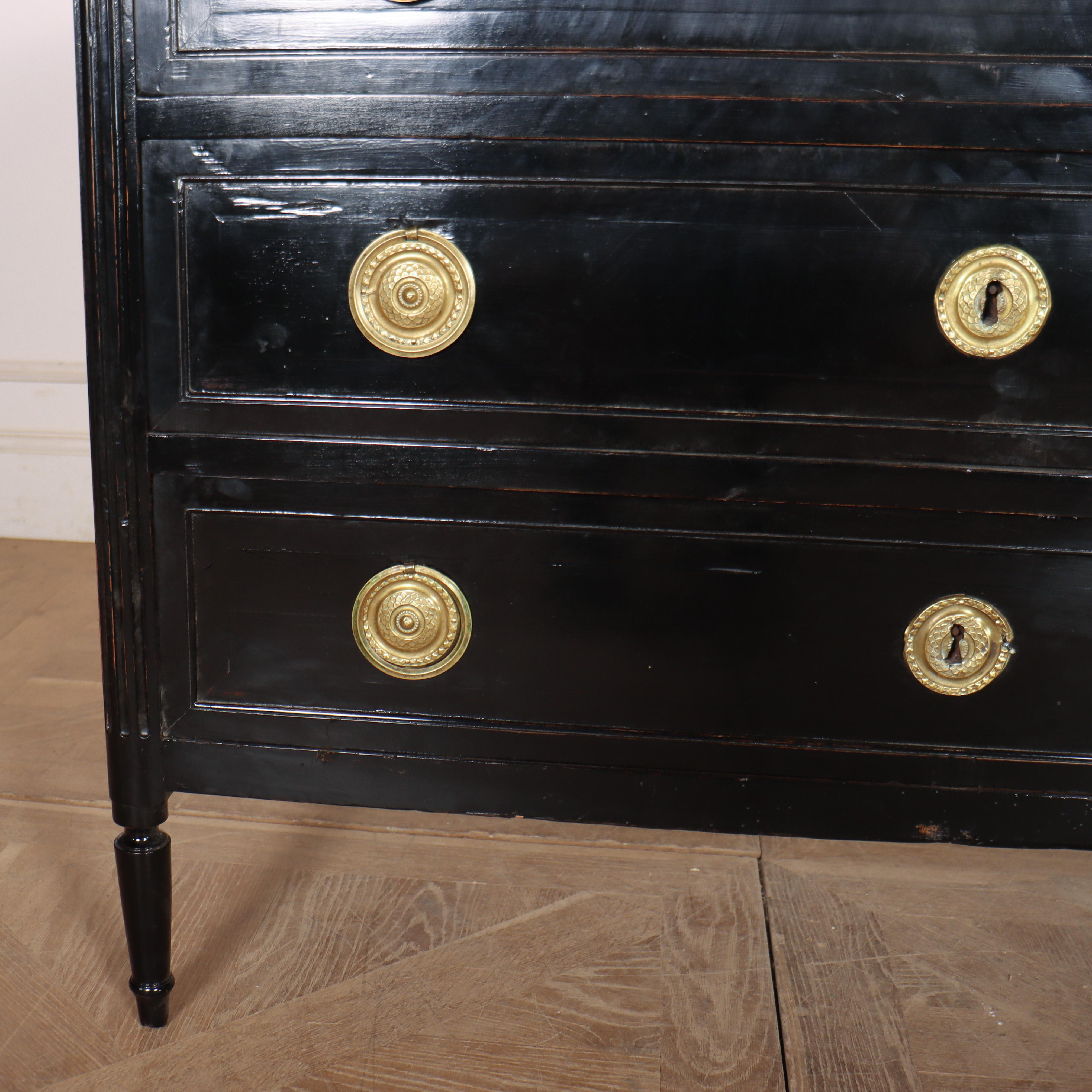 19th Century Louis XVI 18th Century French Ebonized Commode For Sale