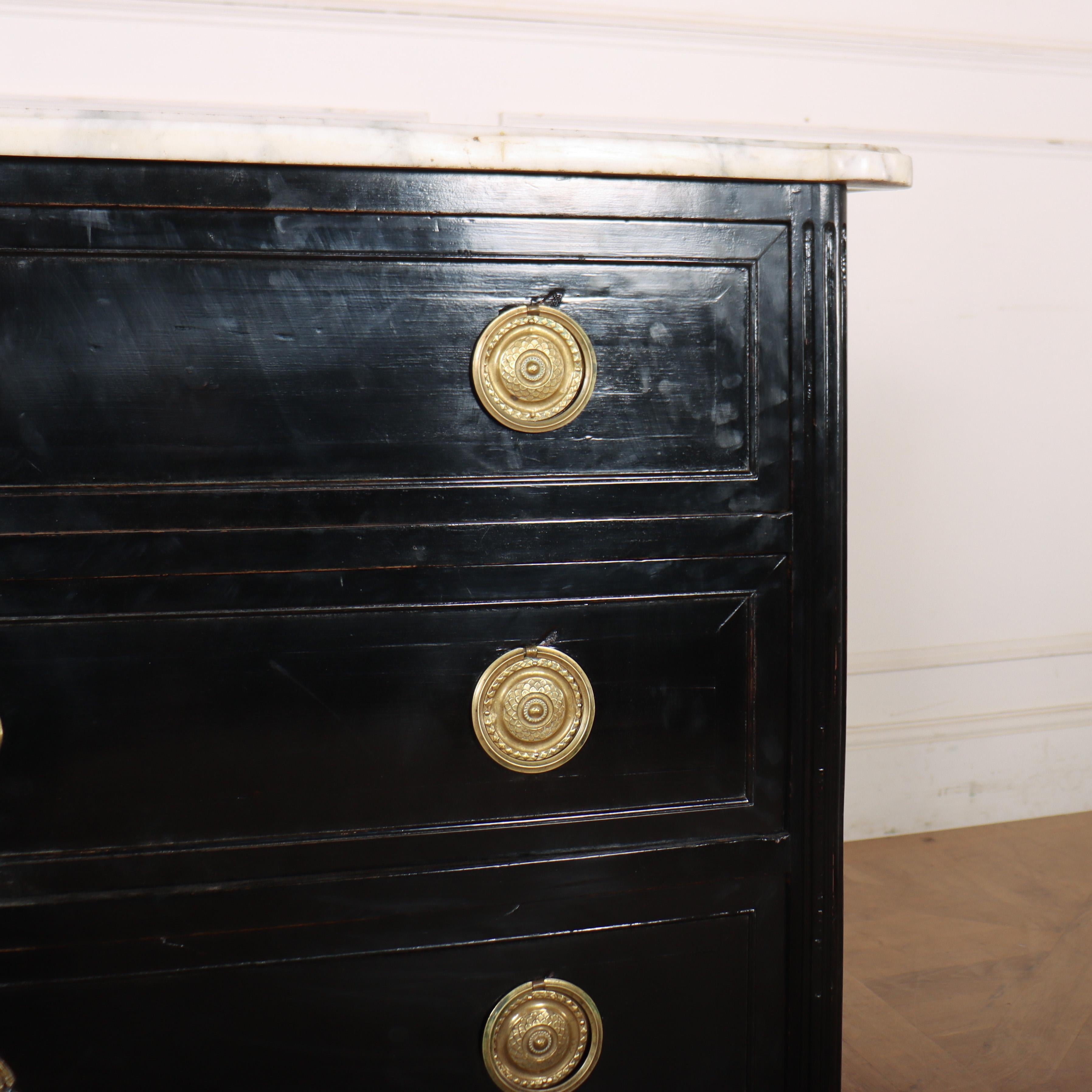 Louis XVI 18th Century French Ebonized Commode For Sale 1