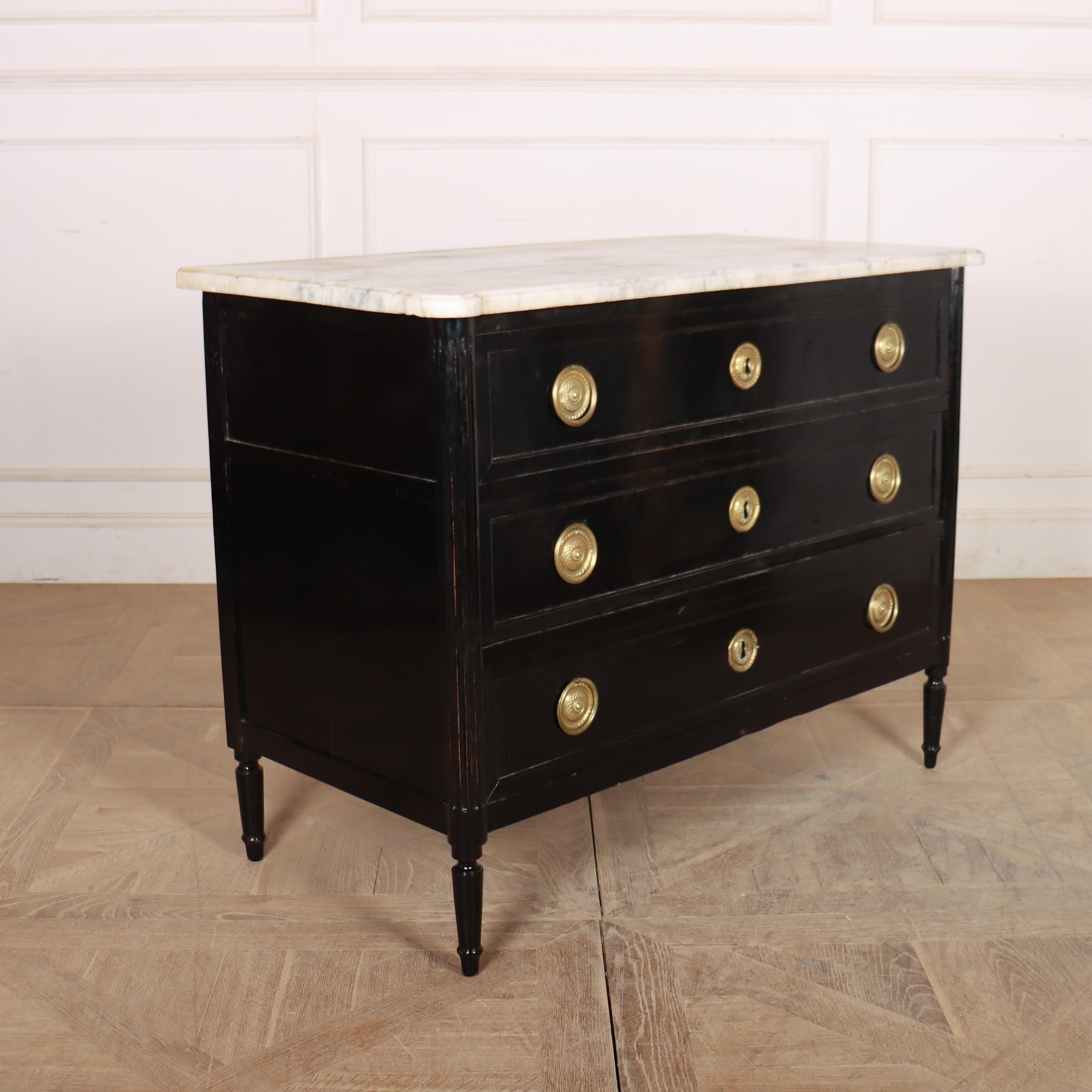 Louis XVI 18th Century French Ebonized Commode For Sale 2