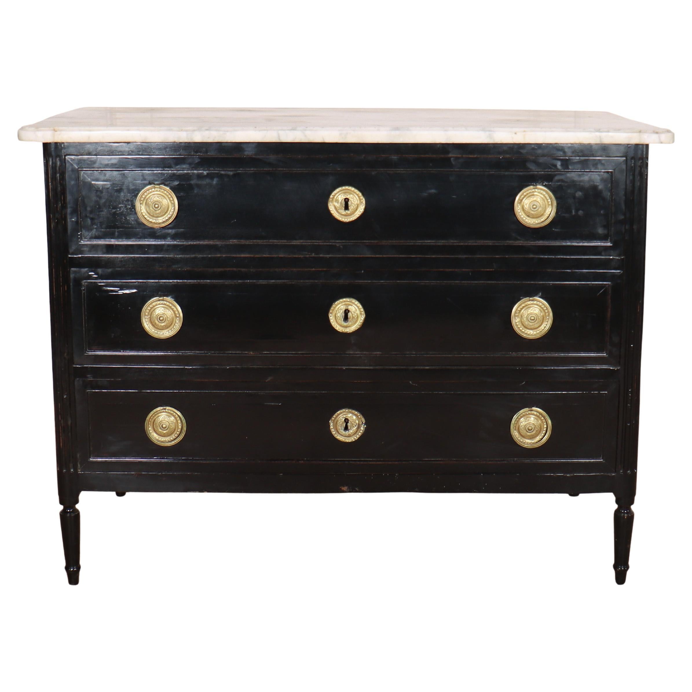 Commode Louis XVI XVIIIe siècle française ébonisée
