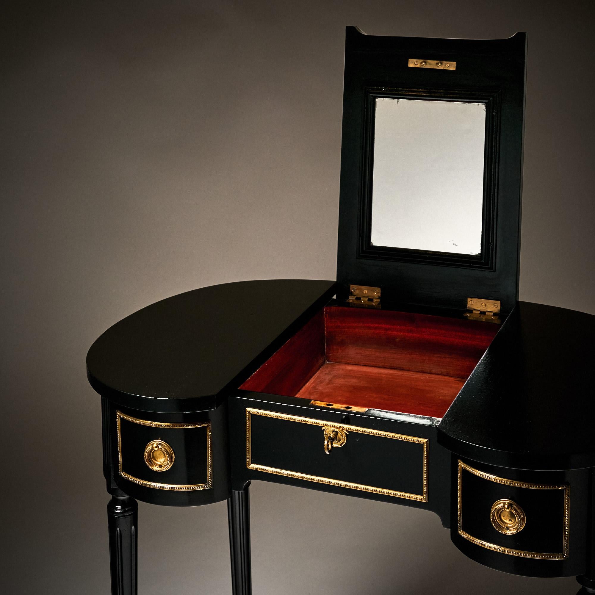 Louis XVI French Ebonized Vanity For Sale 4