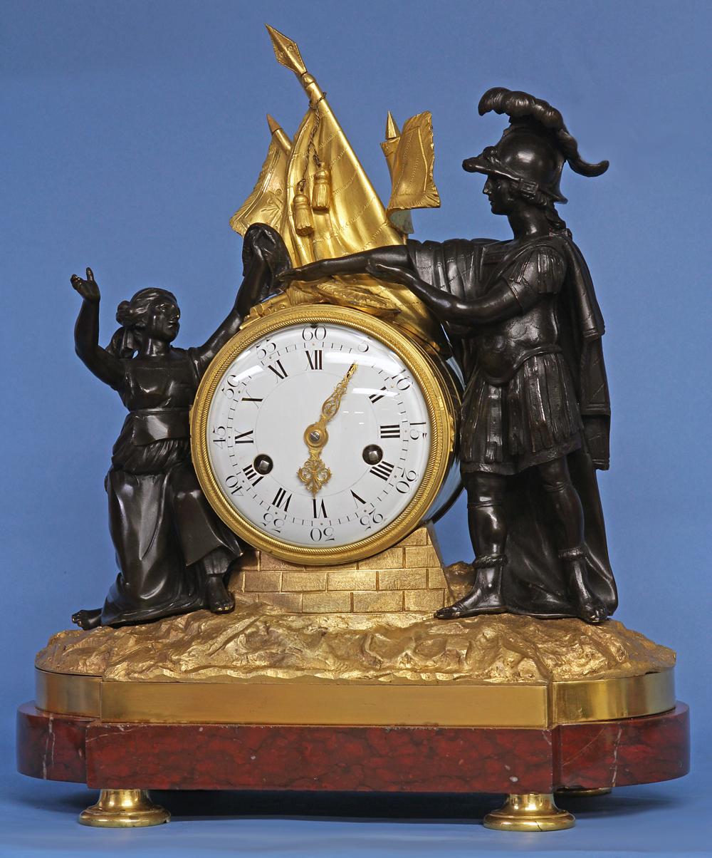 18th Century Louis XVI French Figural Mantle Clock For Sale
