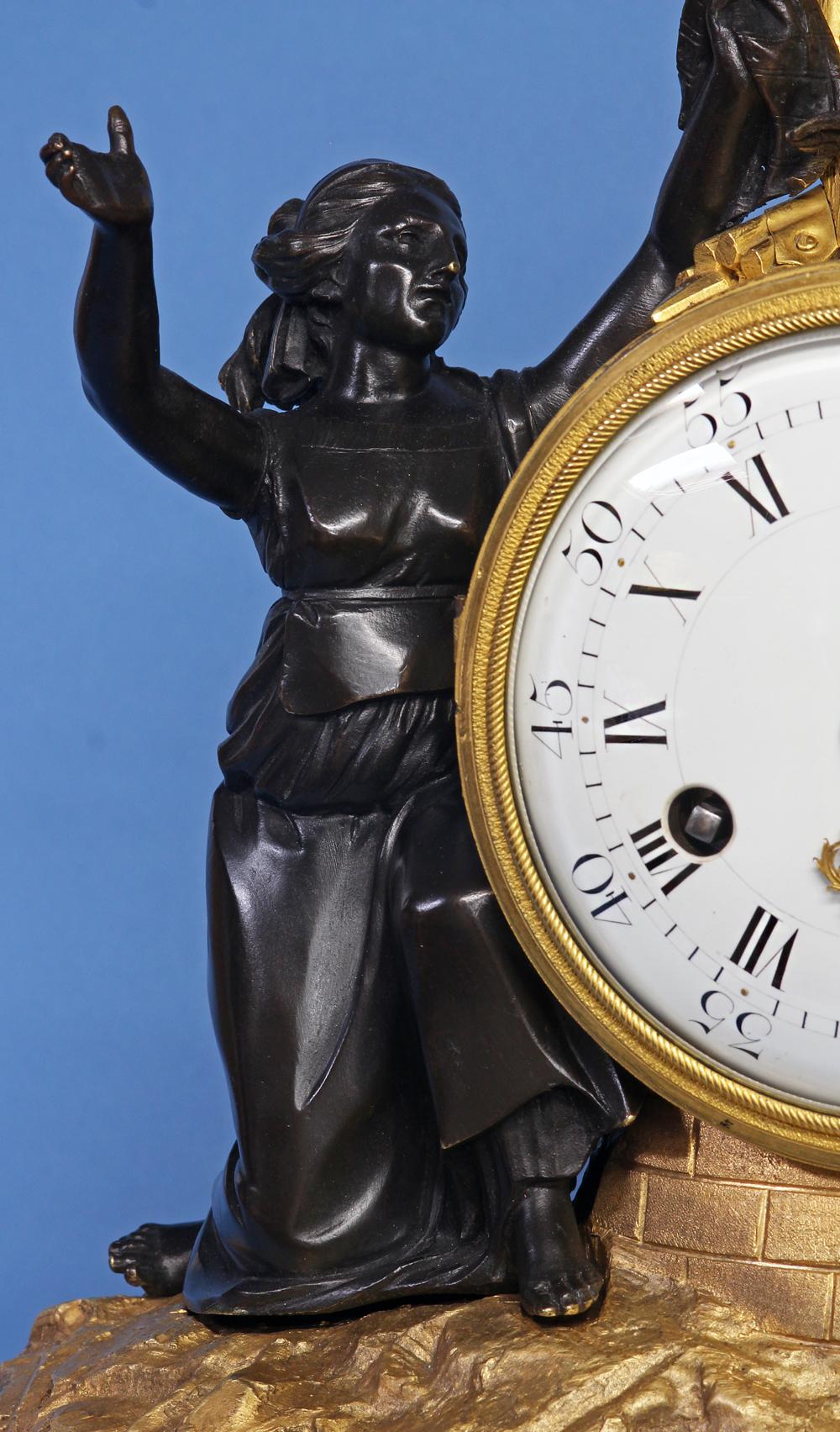 Louis XVI French Figural Mantle Clock For Sale 1