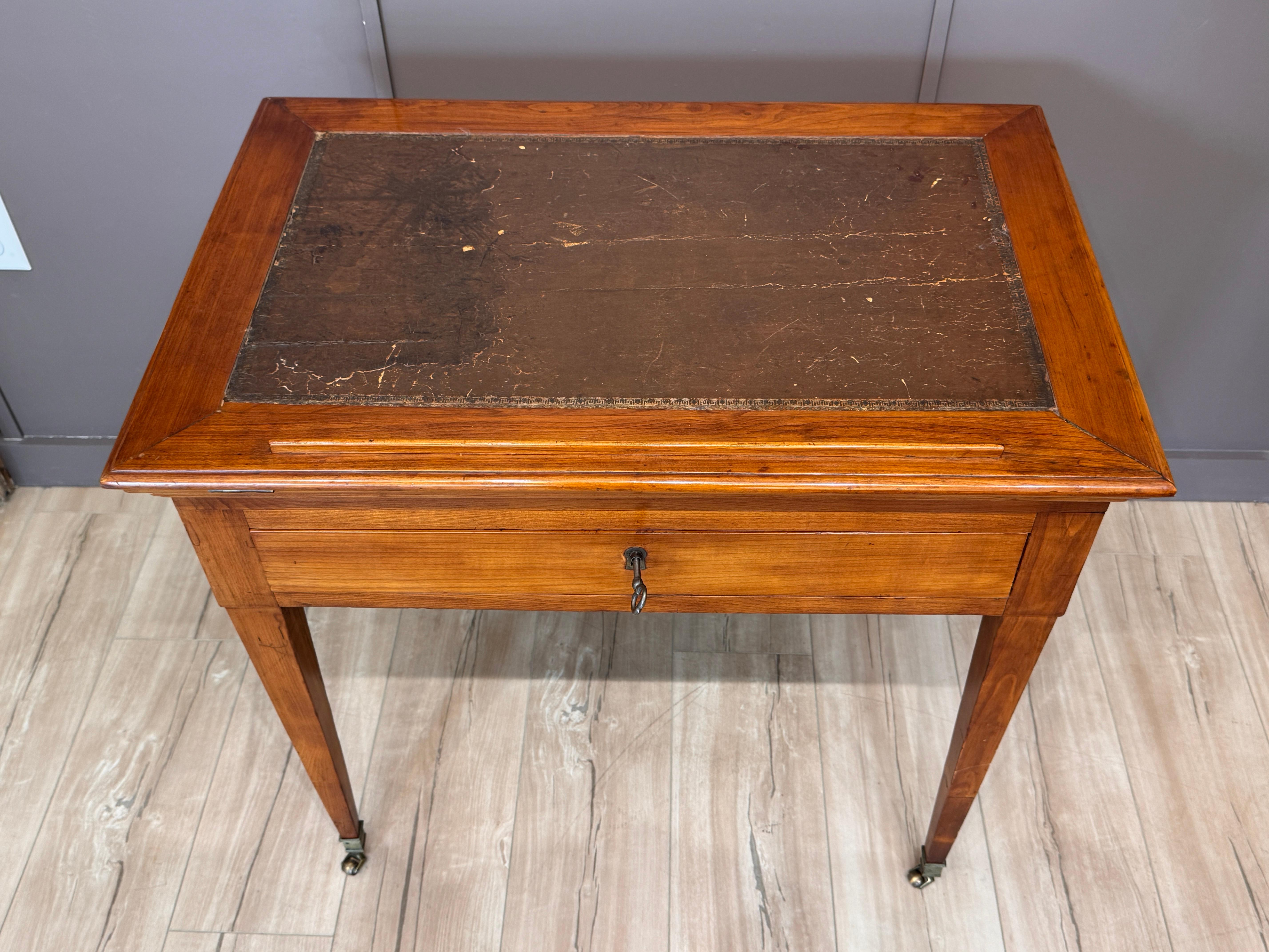 Metal Louis XVI French Fruitwood Architect’s Table For Sale
