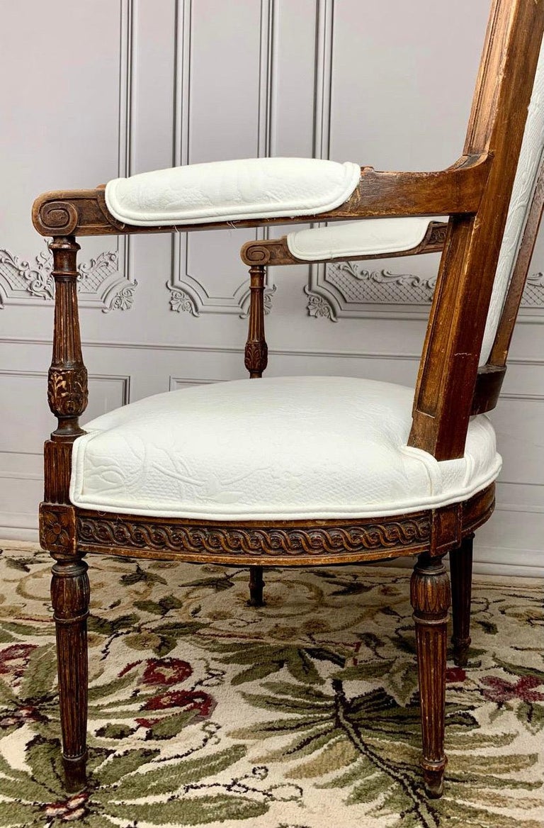 Louis XVI French Neoclassical Arm Chair For Sale at 1stDibs